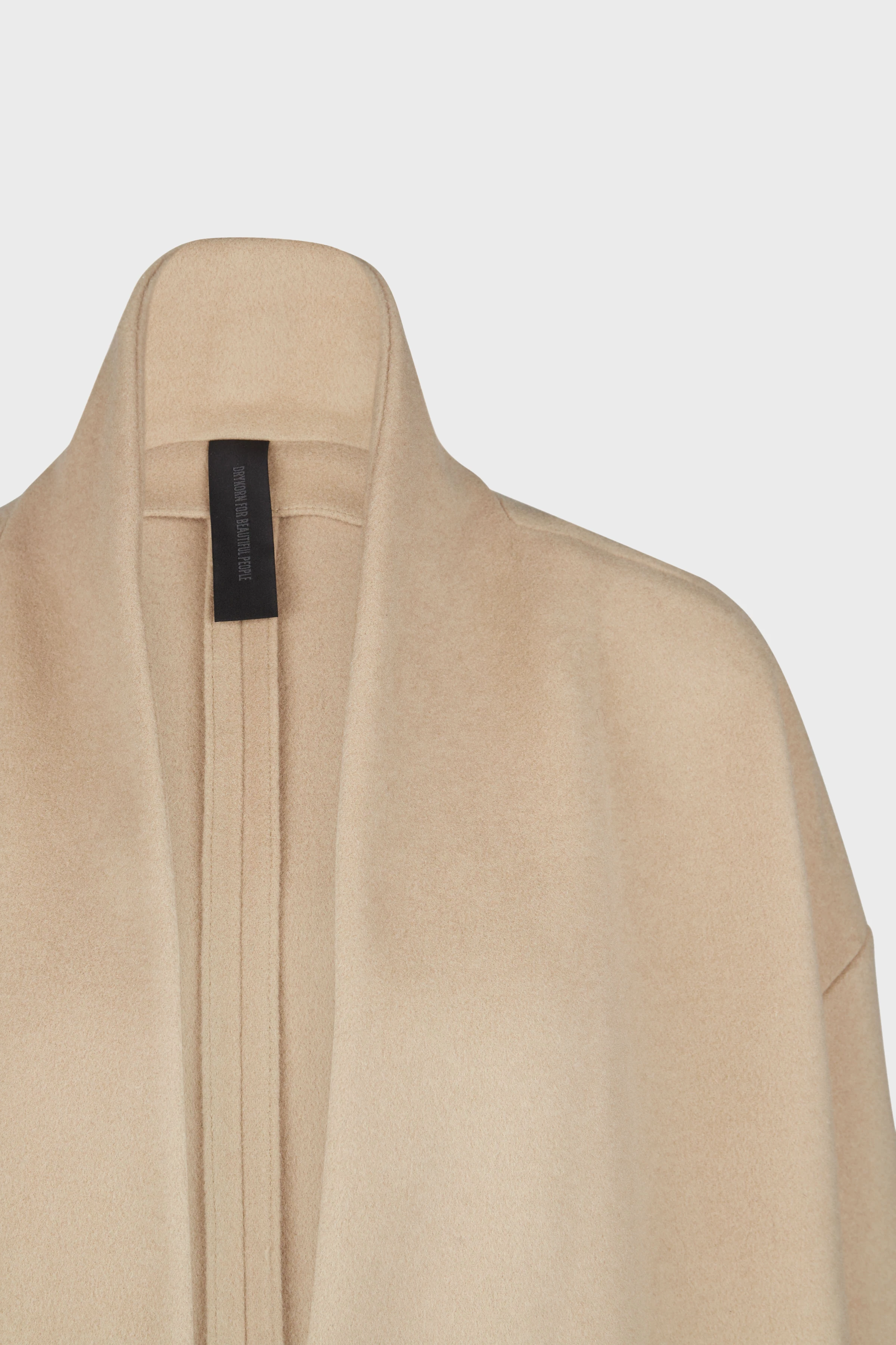 BAUPREY - Hüllenmantel in Wollflausch - Damen - beige - Freisteller Detailansicht