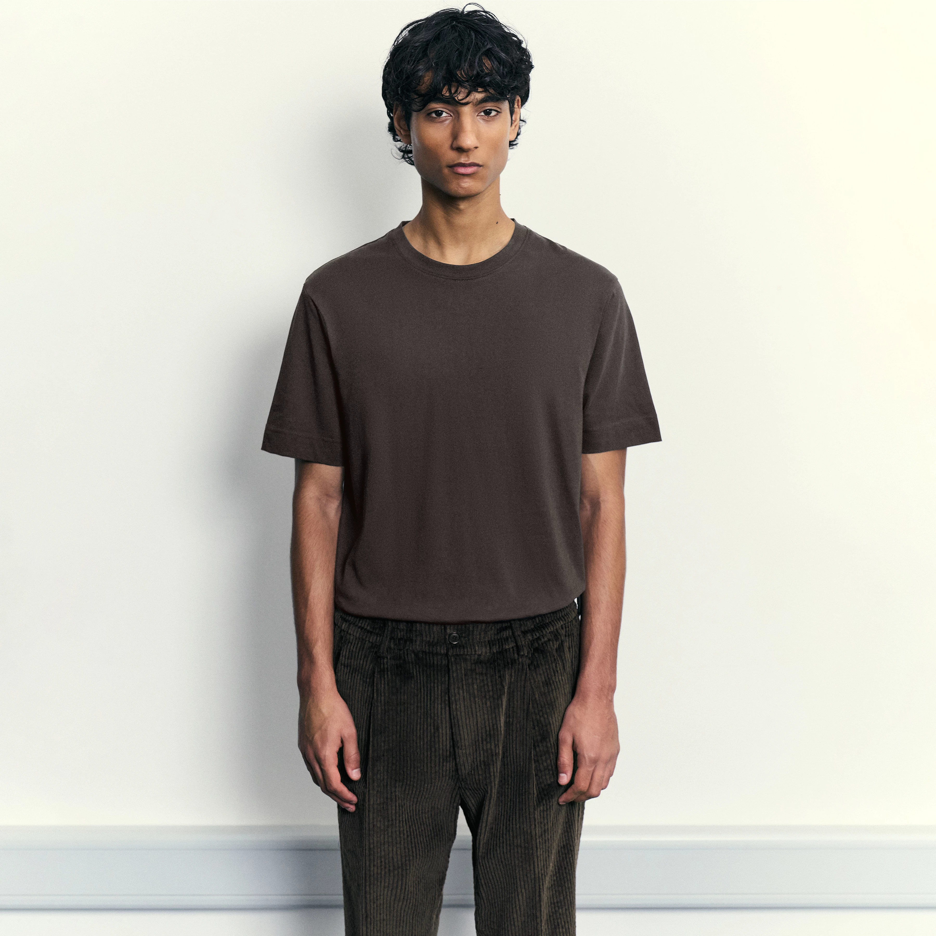 RAPHAEL - T-shirt in pure cotton - men - brown