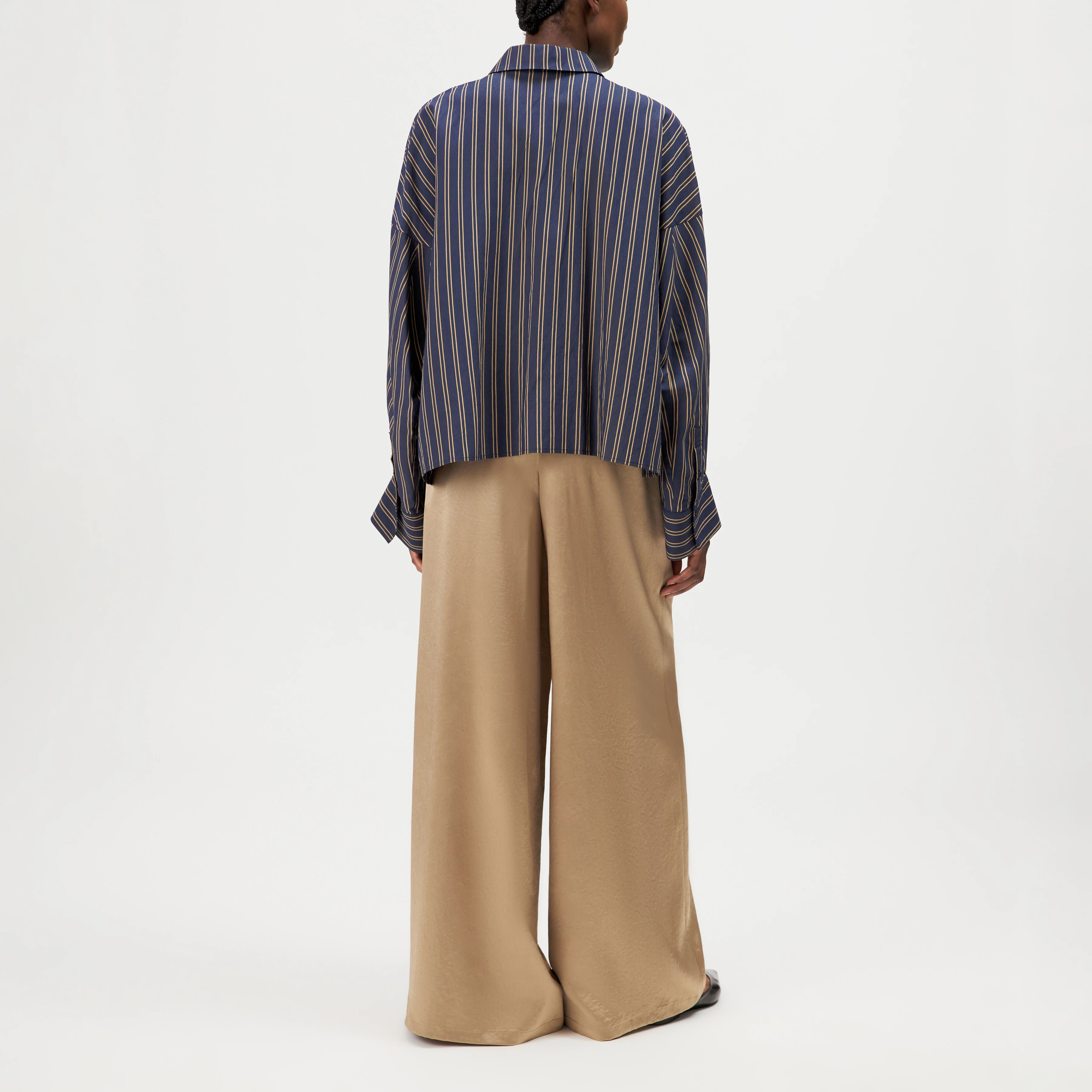 OSHIA - Chemise oversize en mélange de viscose - women - bleu - Rückansicht