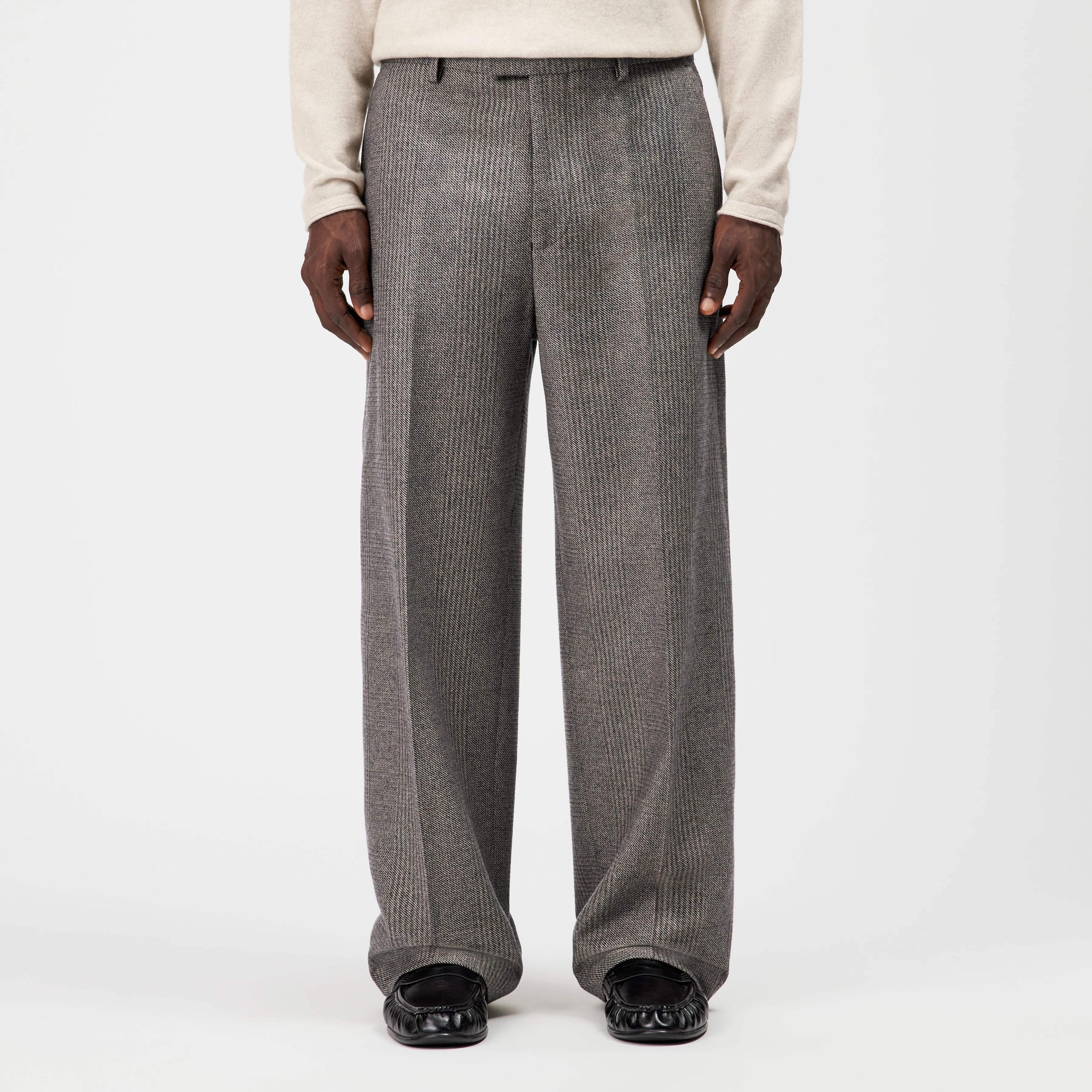 NODACO - Classic trousers in wool blend - men - brown - Frontansicht