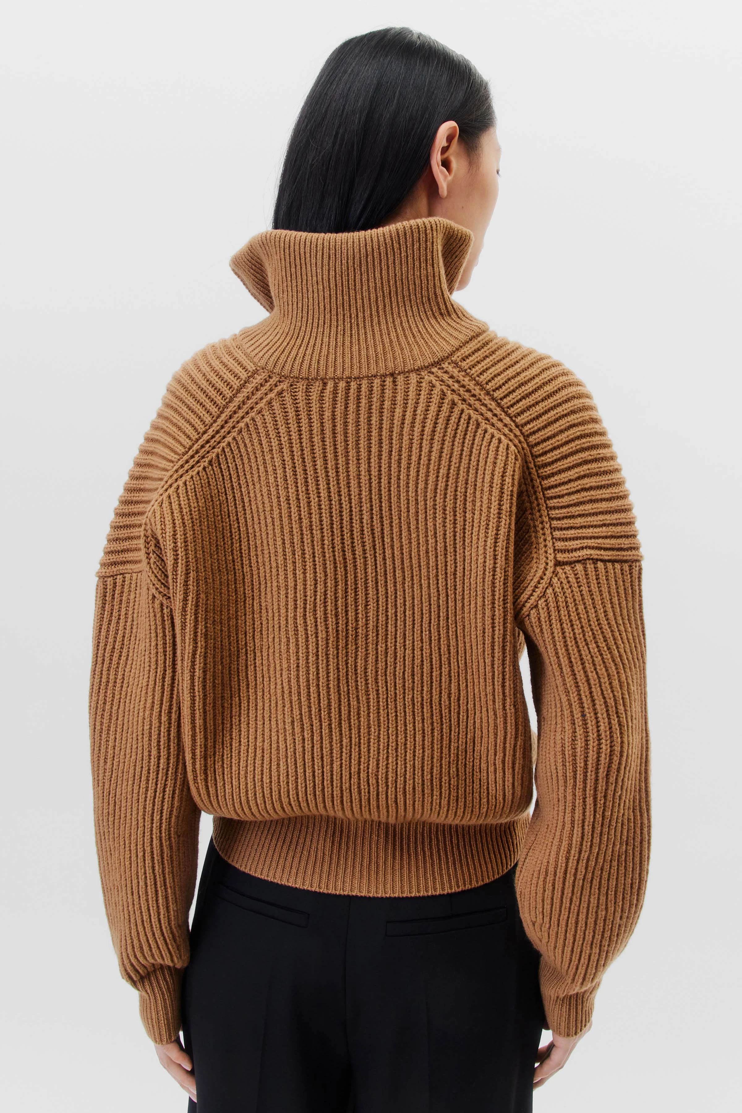 WILMI - Strickjacke in Schurwolle - Damen - braun - Rückansicht