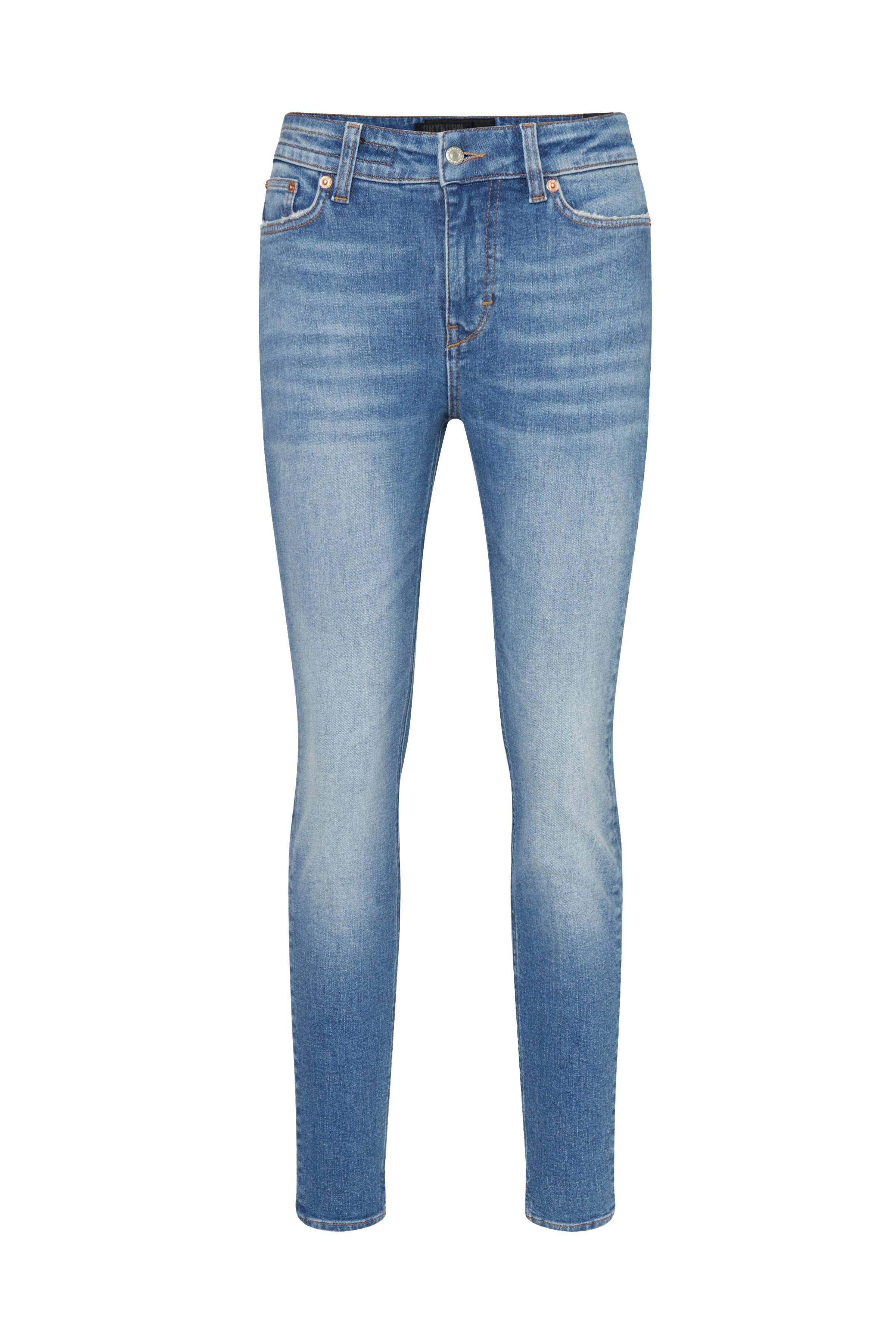 Low-waist skinny jeans in super-stretch denim with hemp