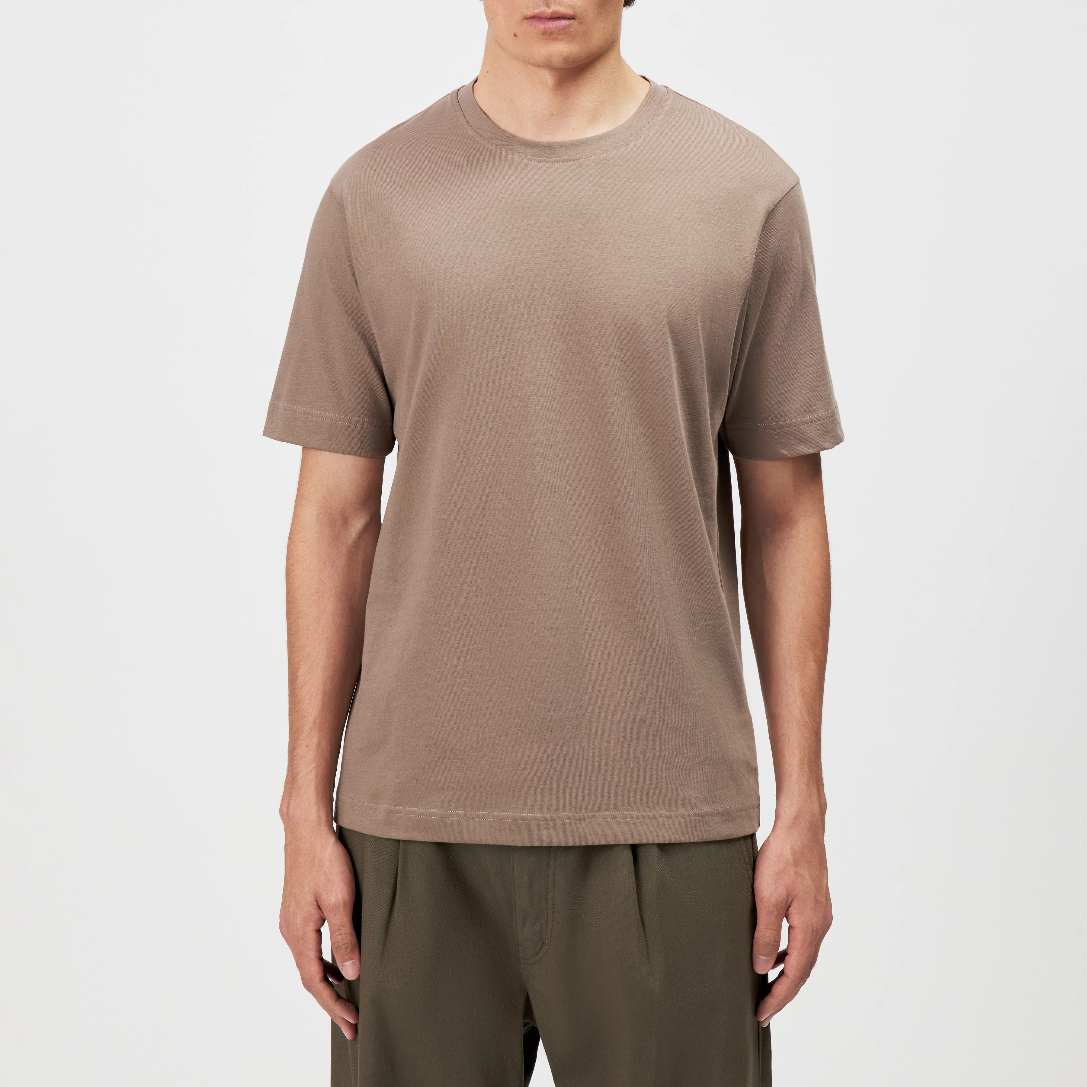 RAPHAEL - T-shirt in pure cotton - men - brown - Frontansicht