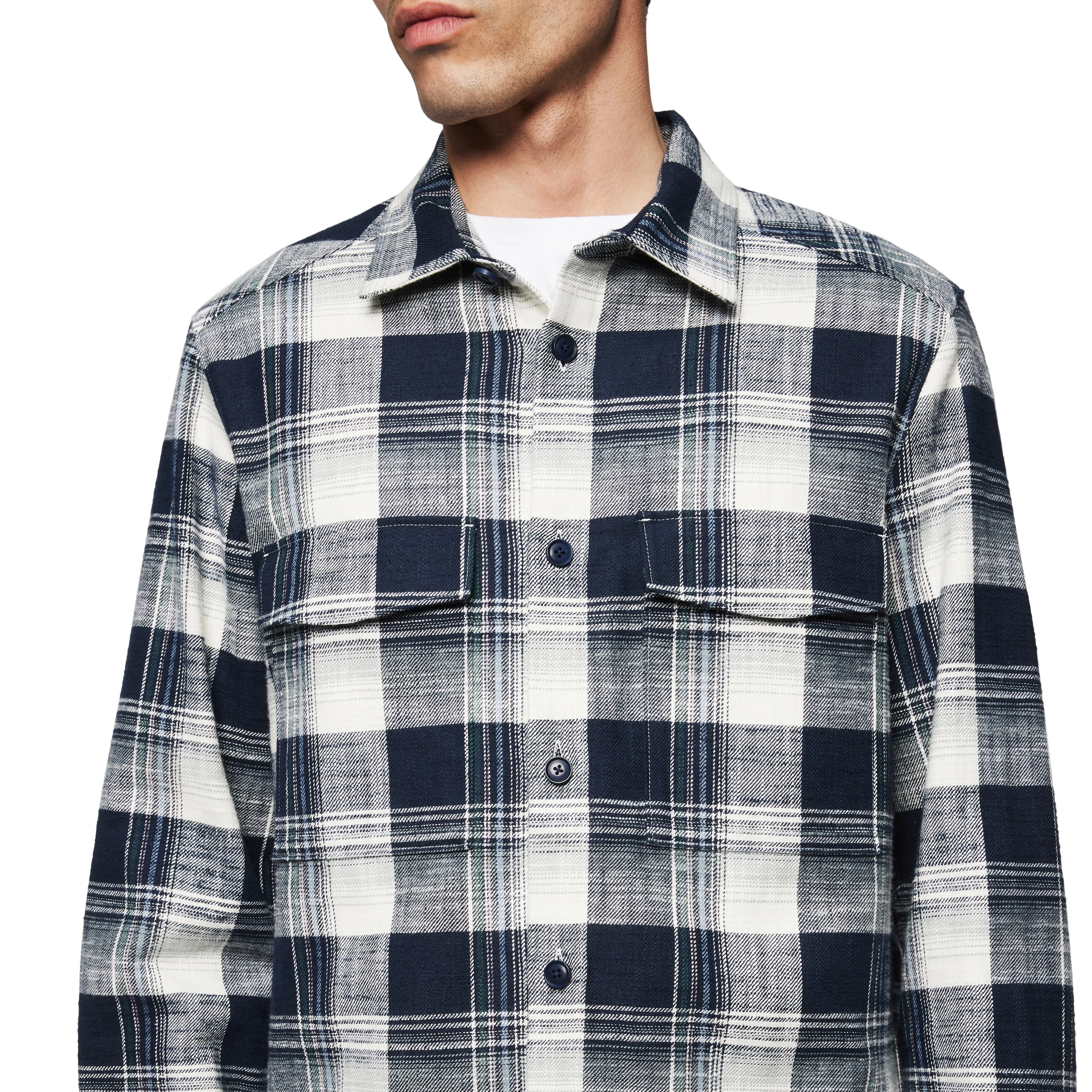 GUNRAY - Relaxed Fit Overshirt - Herren - blau - Detailansicht am Model