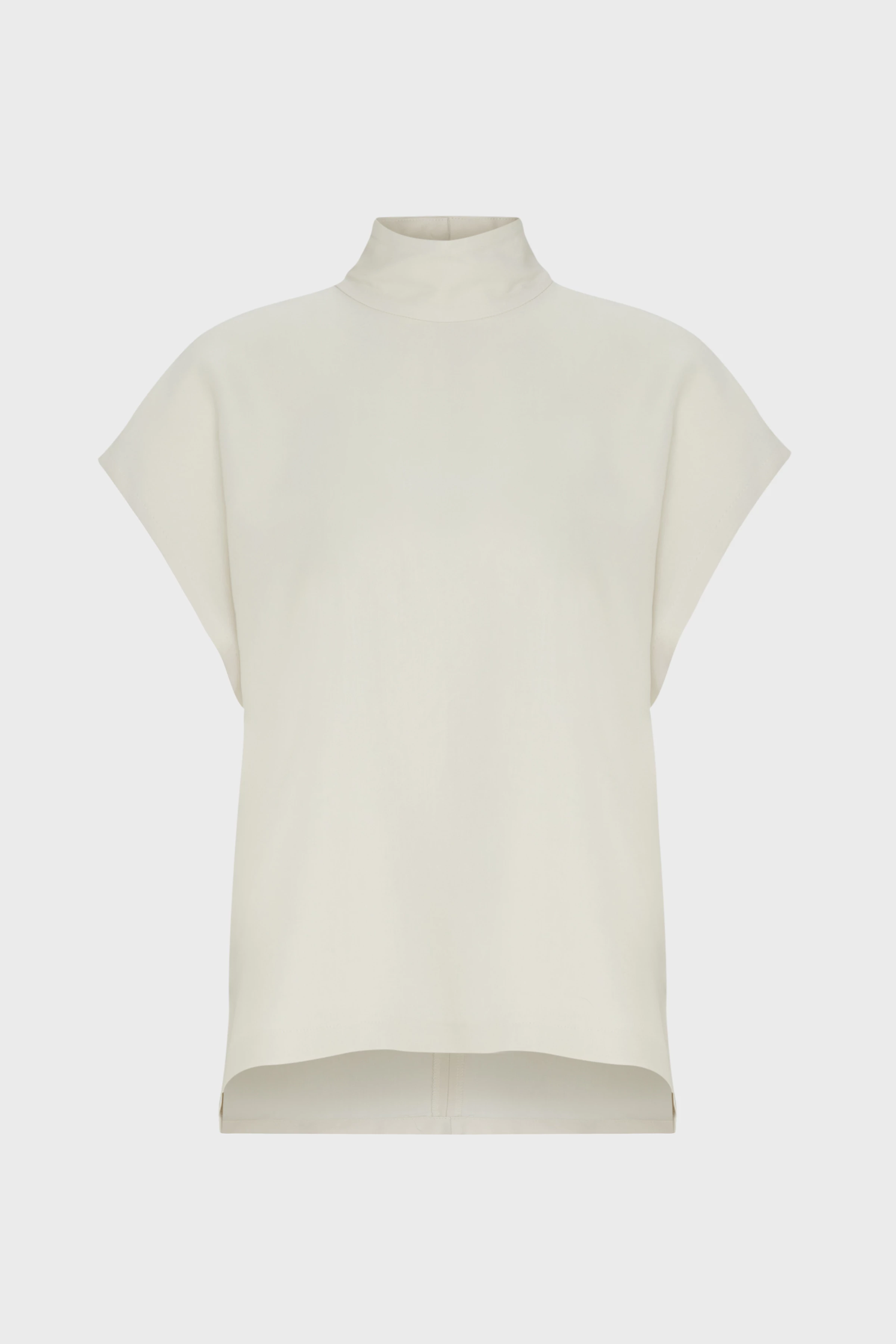 ALARIA - overhemdblouse met opstaande kraag in satijn - dames - beige - Freisteller Frontansicht