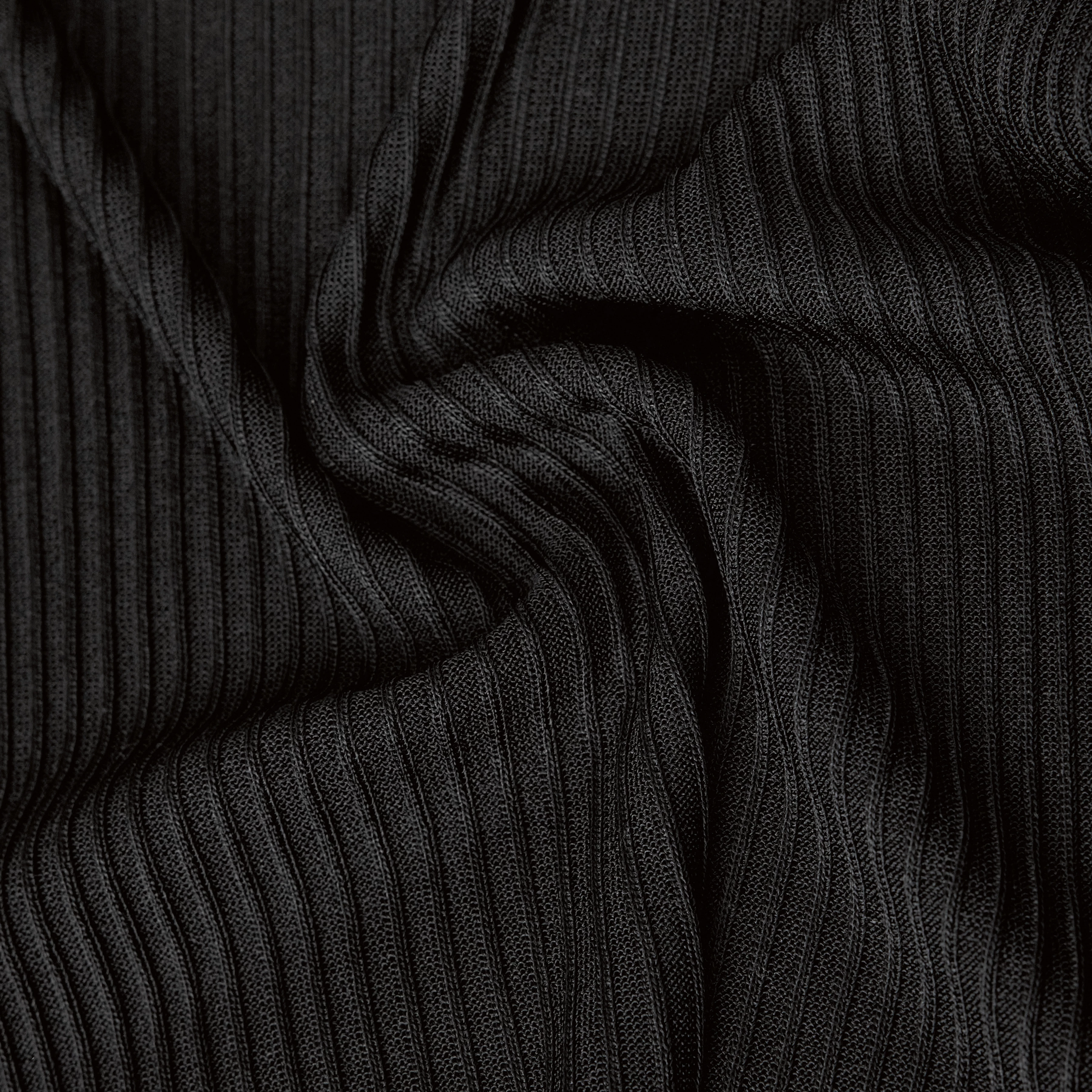 MOGLINI_2 - Crew Neck Knit T-Shirt with Ribbed Texture - women - black - Materialbild (B2C)