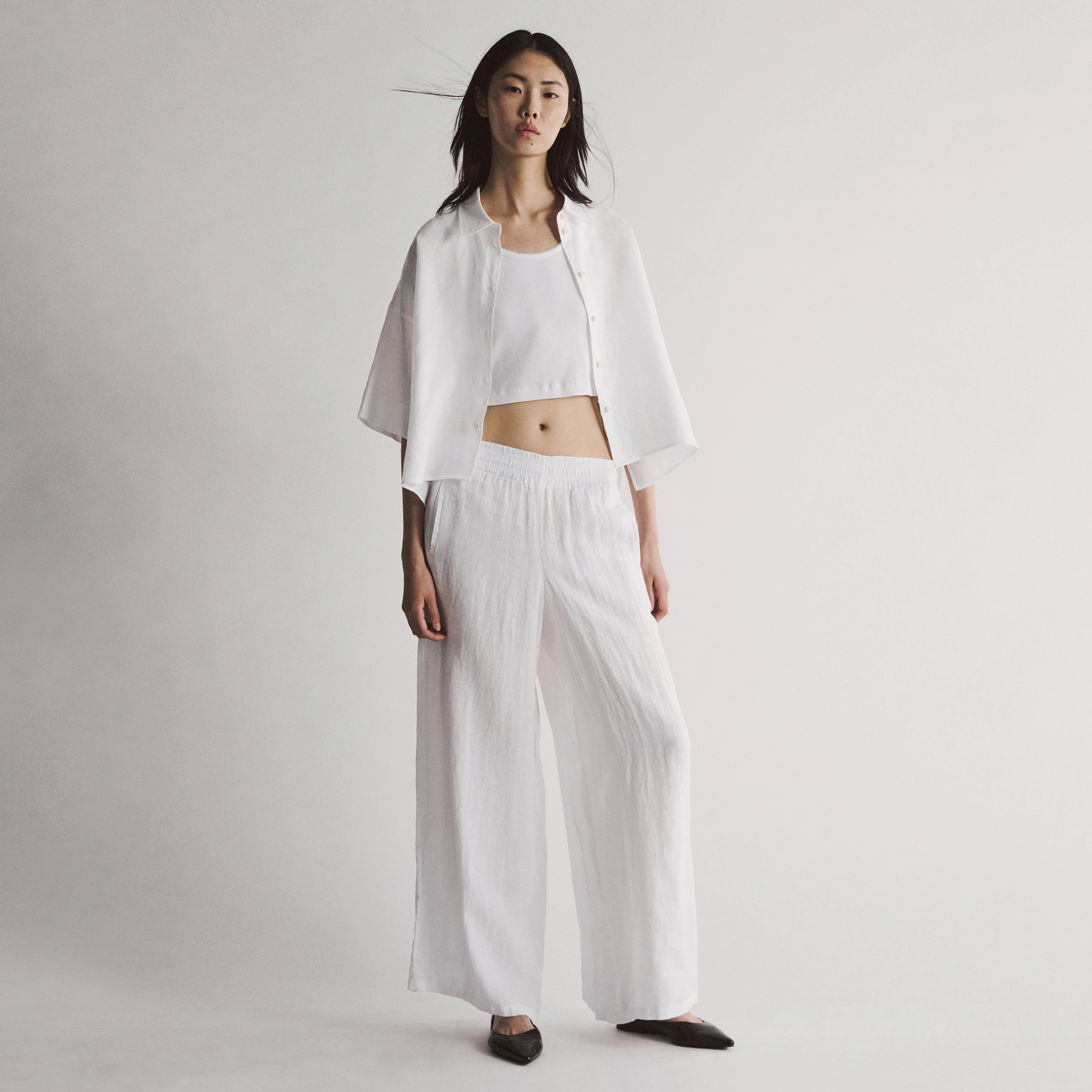 CEILING - Wide trousers in linen - women - white