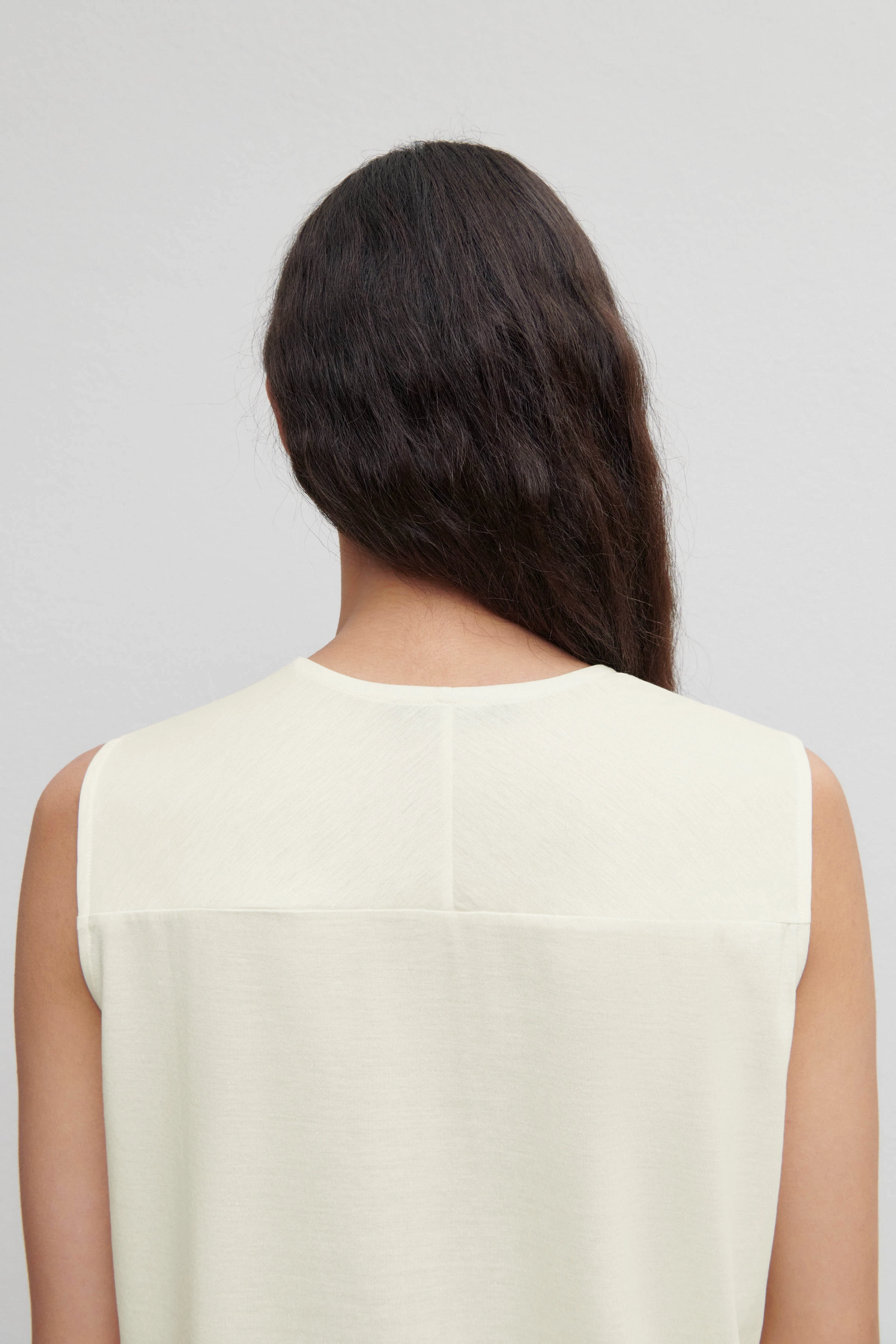 JALISA - Lyocell-cotton jersey top - women - off white - Seitenansicht