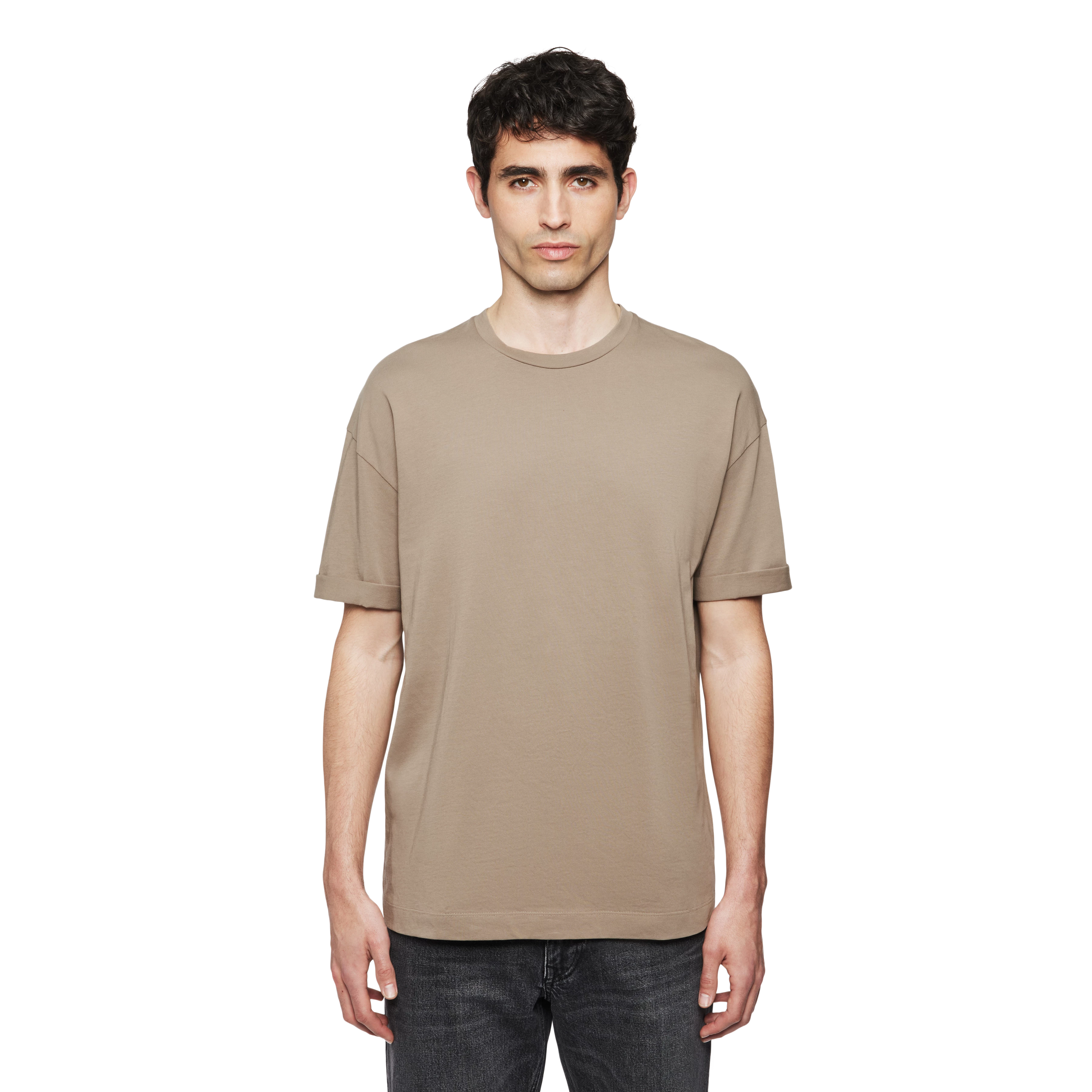 THILO - Relaxed fit T-Shirt in reiner Baumwolle - Herren - braun - Frontansicht