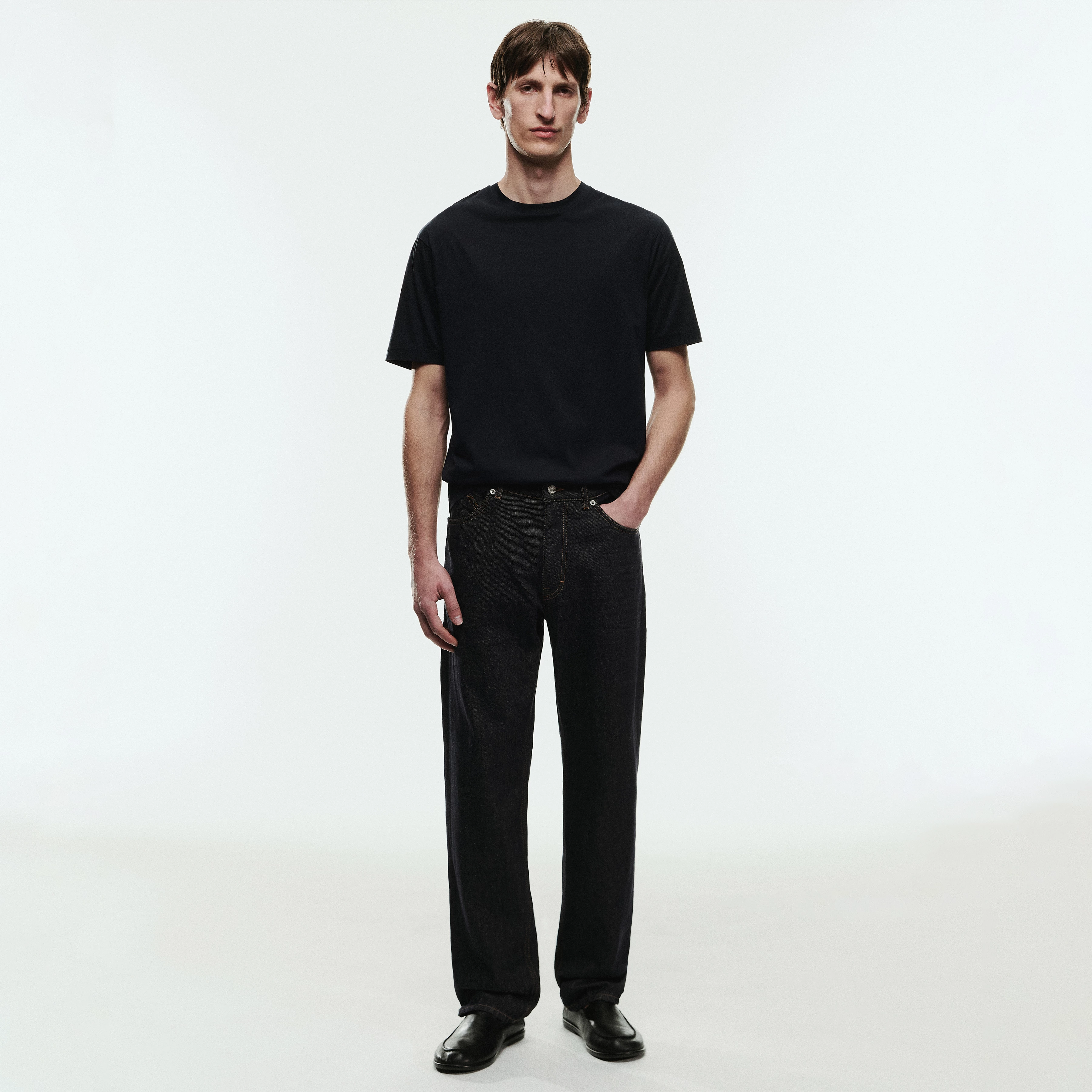 GILBERD - T-shirt in katoen-modaalmix - heren - blauw