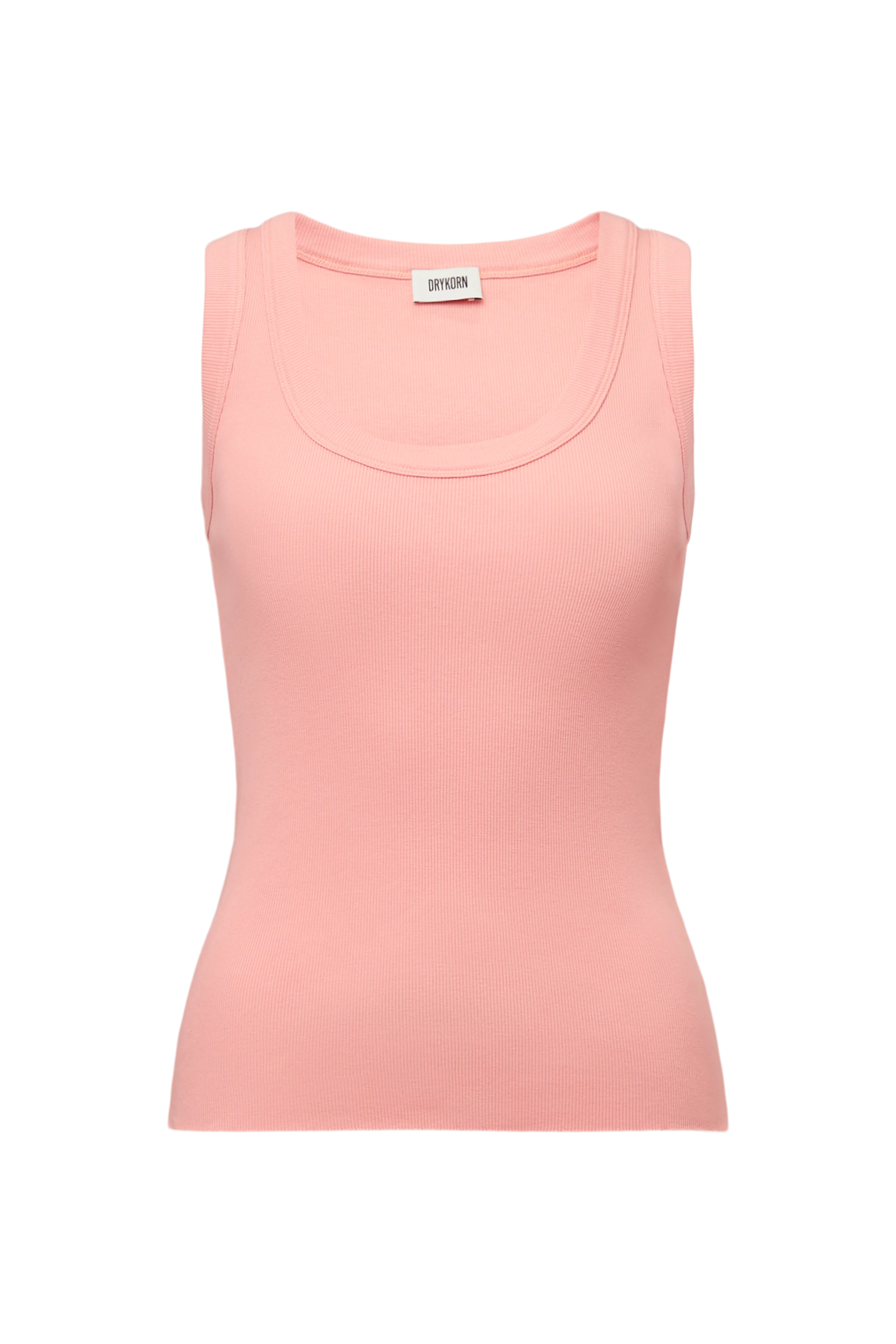 TAVIRA - Geribd tanktop met vrouwelijke ronde hals - dames - oranje - Freisteller Frontansicht