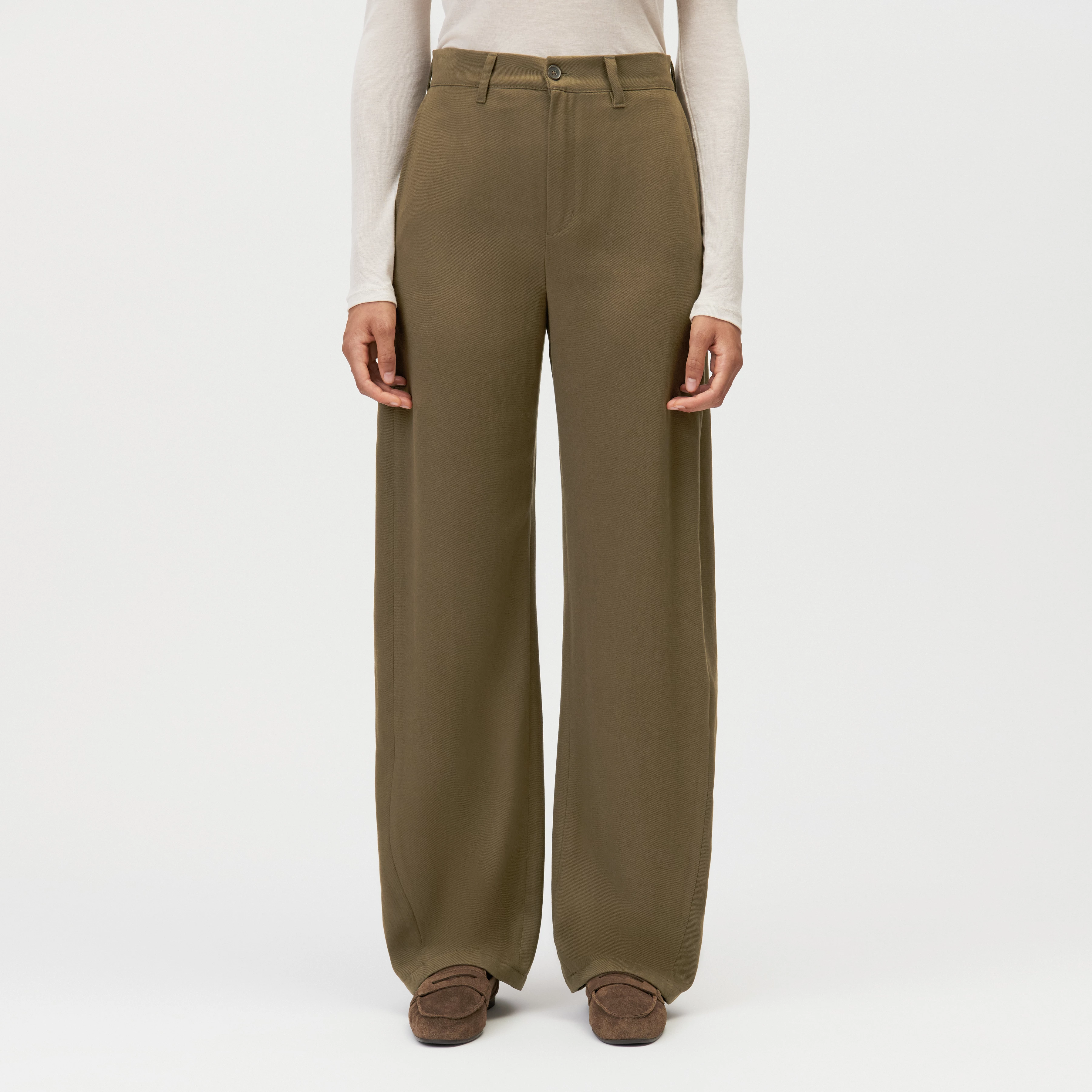 RECEIVE - Pantalon ample coupe décontractée - women - vert - Frontansicht