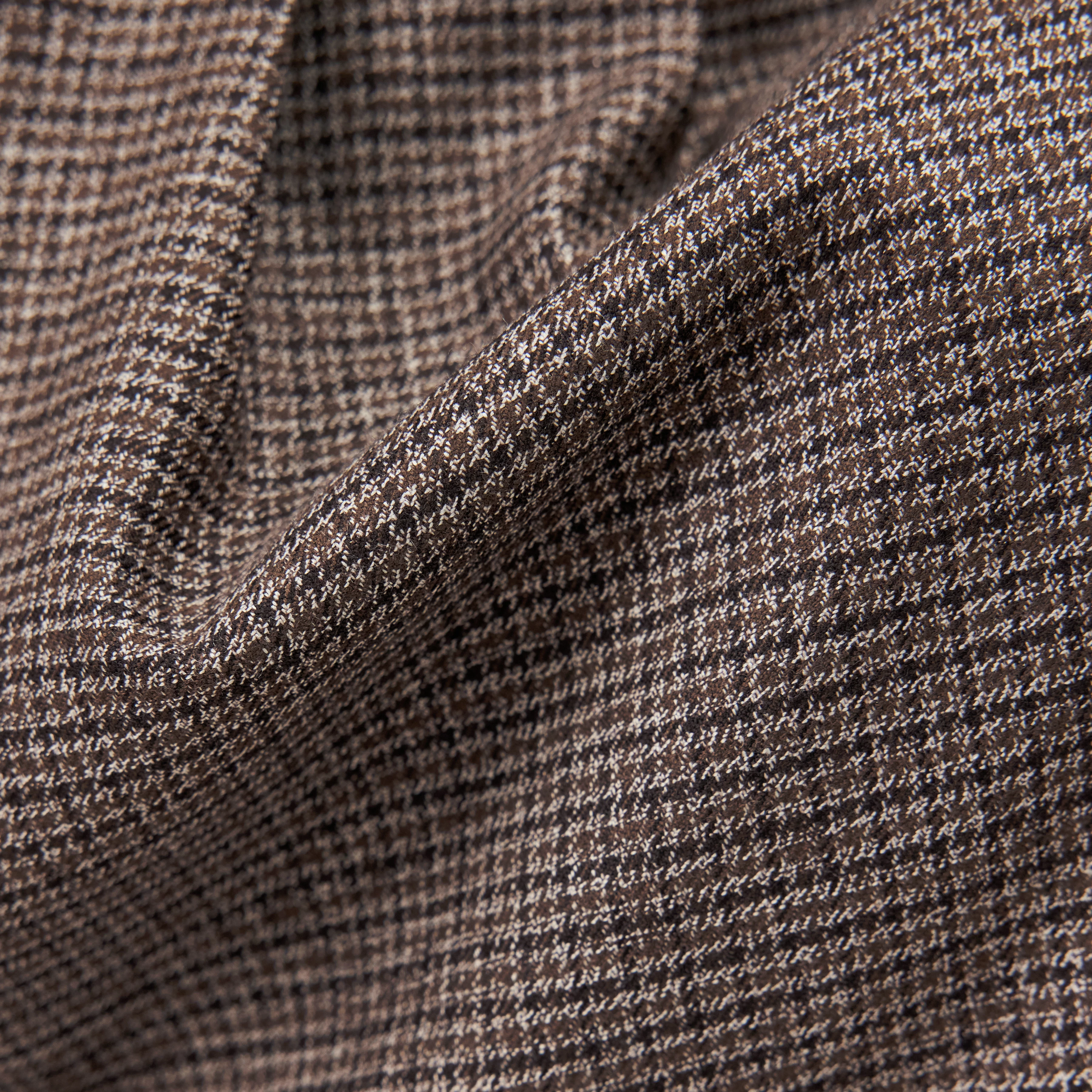 MARYKO - Tailored Trousers in Check - men - brown - Materialbild (B2C)