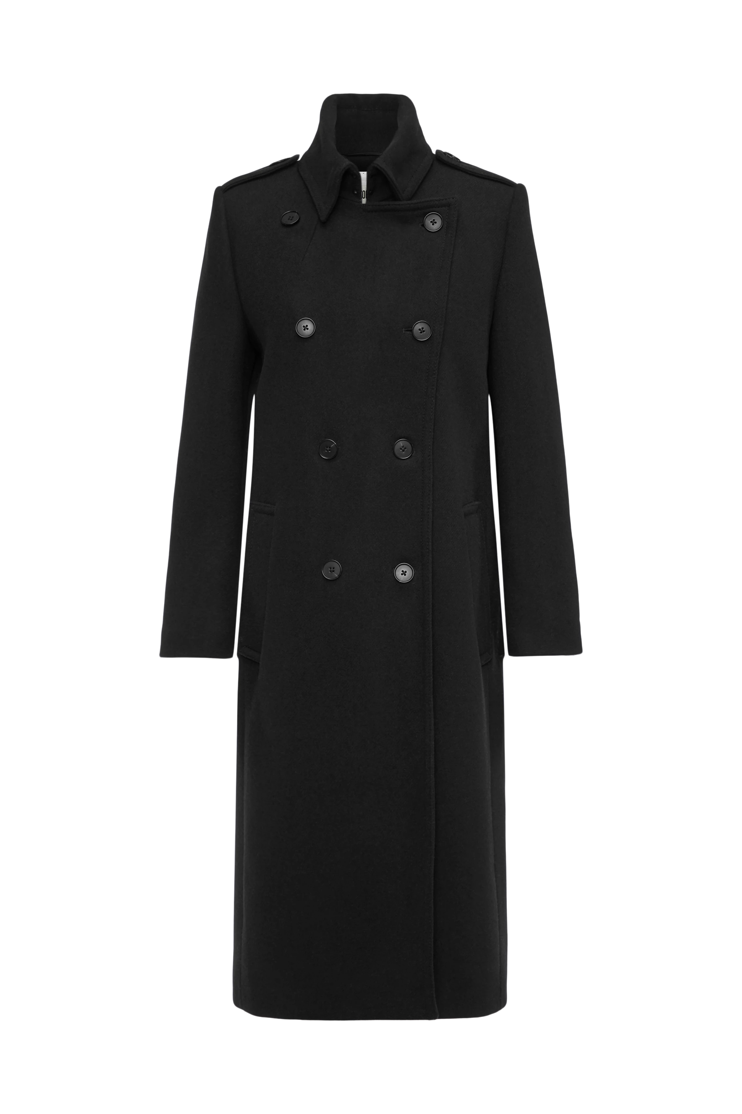 PIETHILL - Uniformmantel in winterlichem Woll-Mix - Damen - schwarz - Freisteller Frontansicht