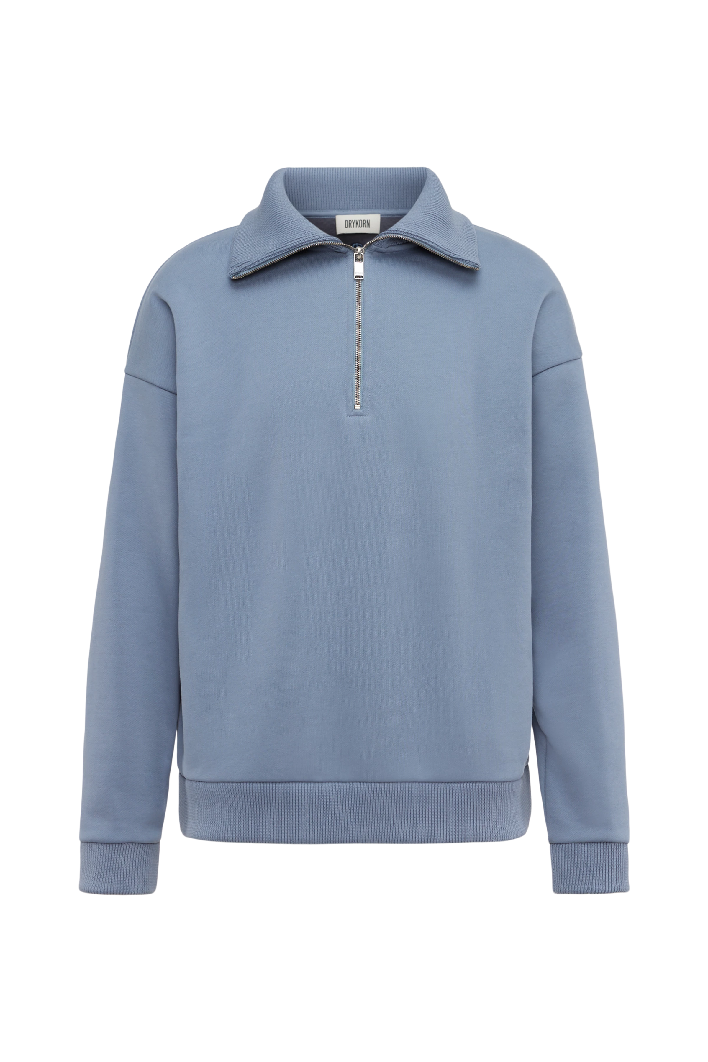 KAILEP_D - Troyer sweatshirt with half zip in French terry - men - blue - Freisteller Frontansicht