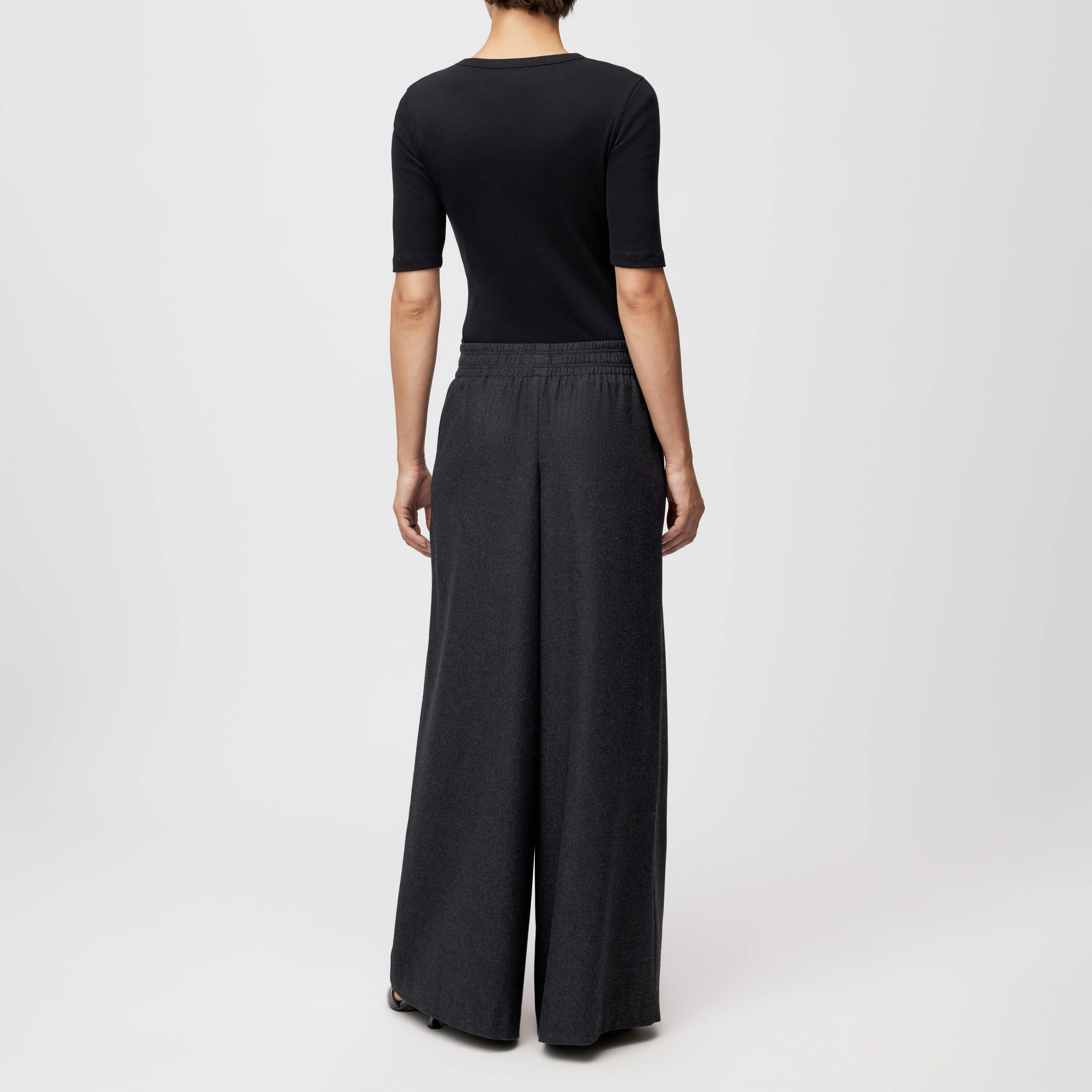 CEILING - Wide trousers in flannel - women - grey - Rückansicht