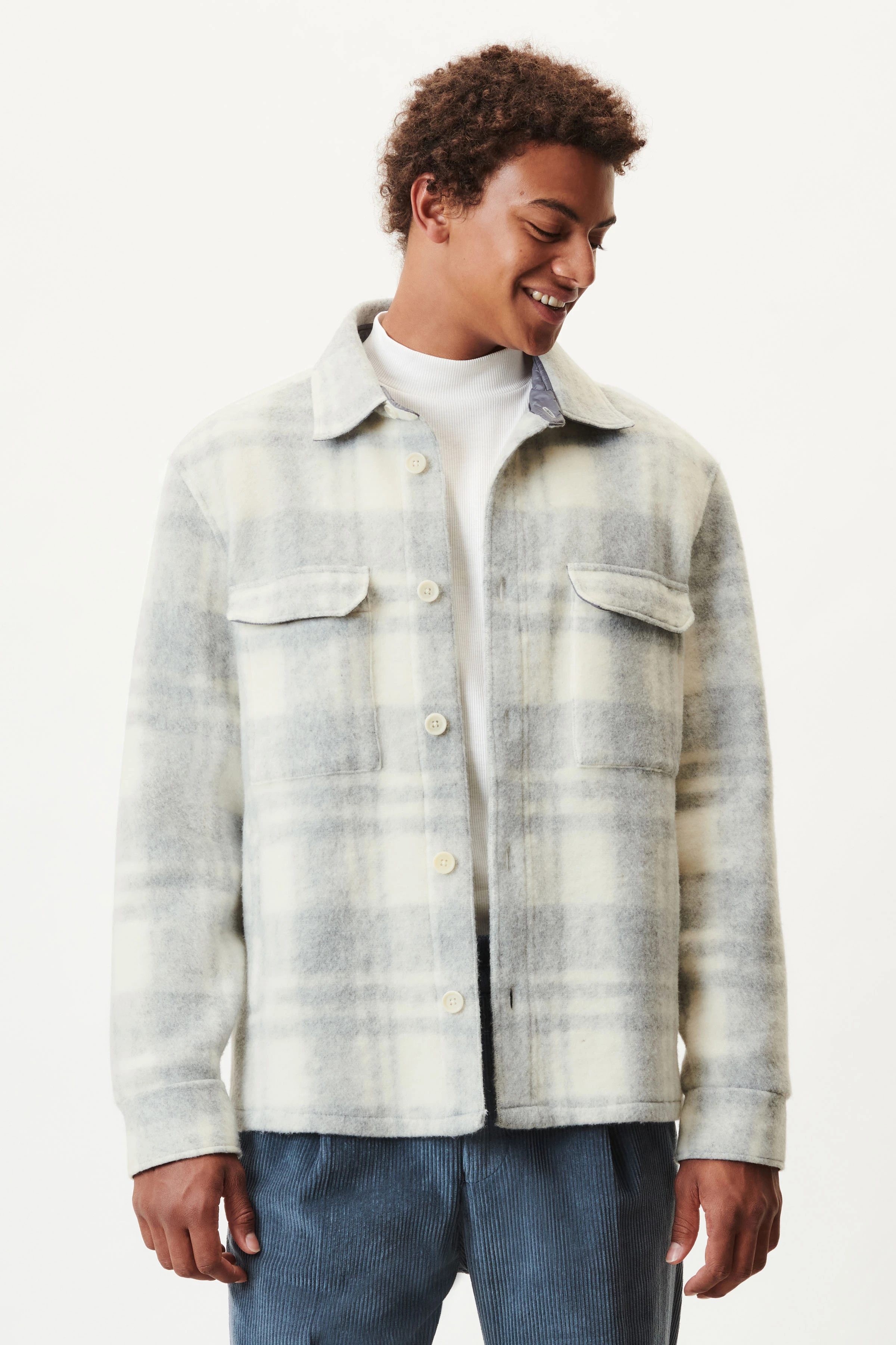 HEZAN - Overshirt in heavy Jersey - Herren - grau - Frontansicht