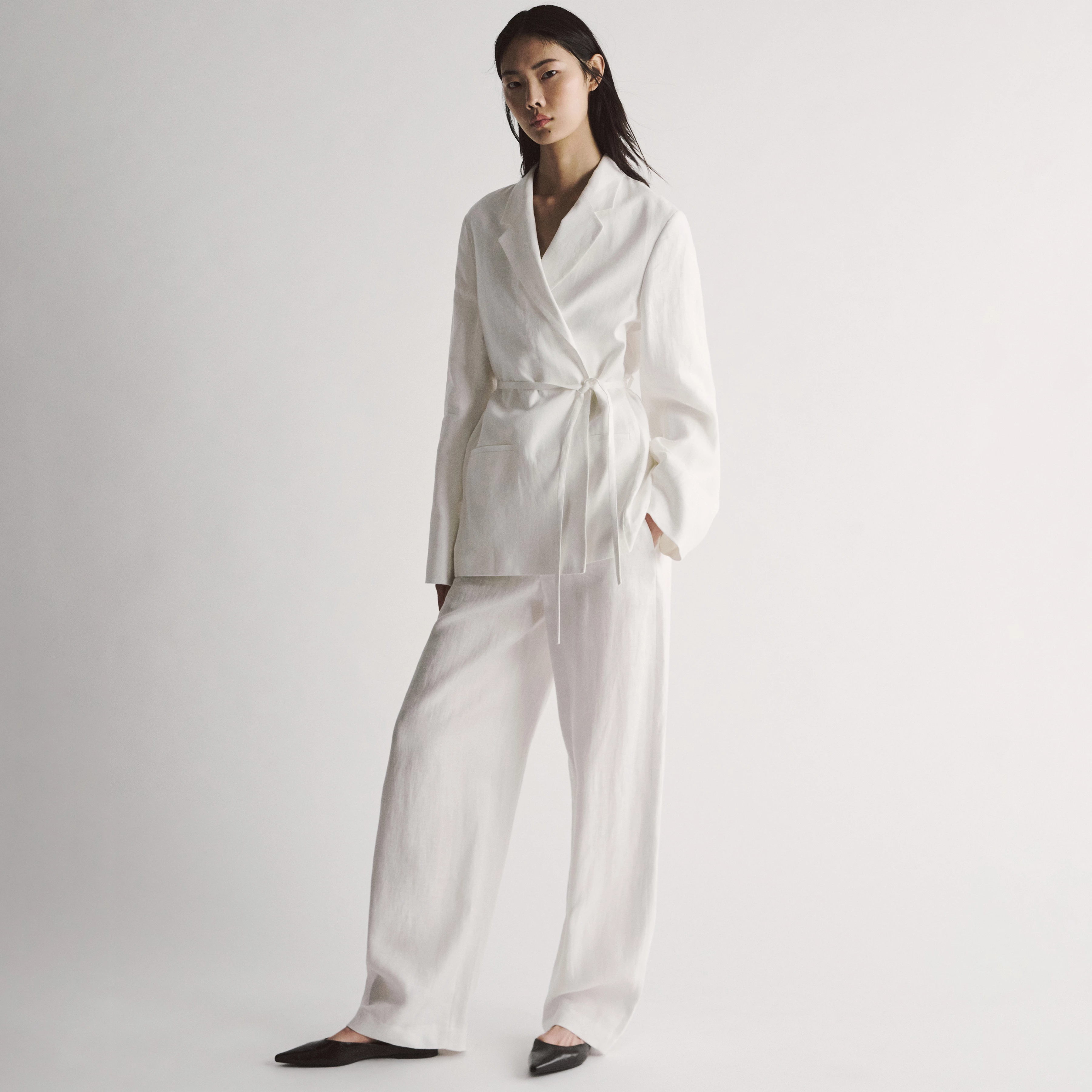 CONSIDER - Schlupfhose mit Barrel-Leg aus reinem Leinen - Damen - off white