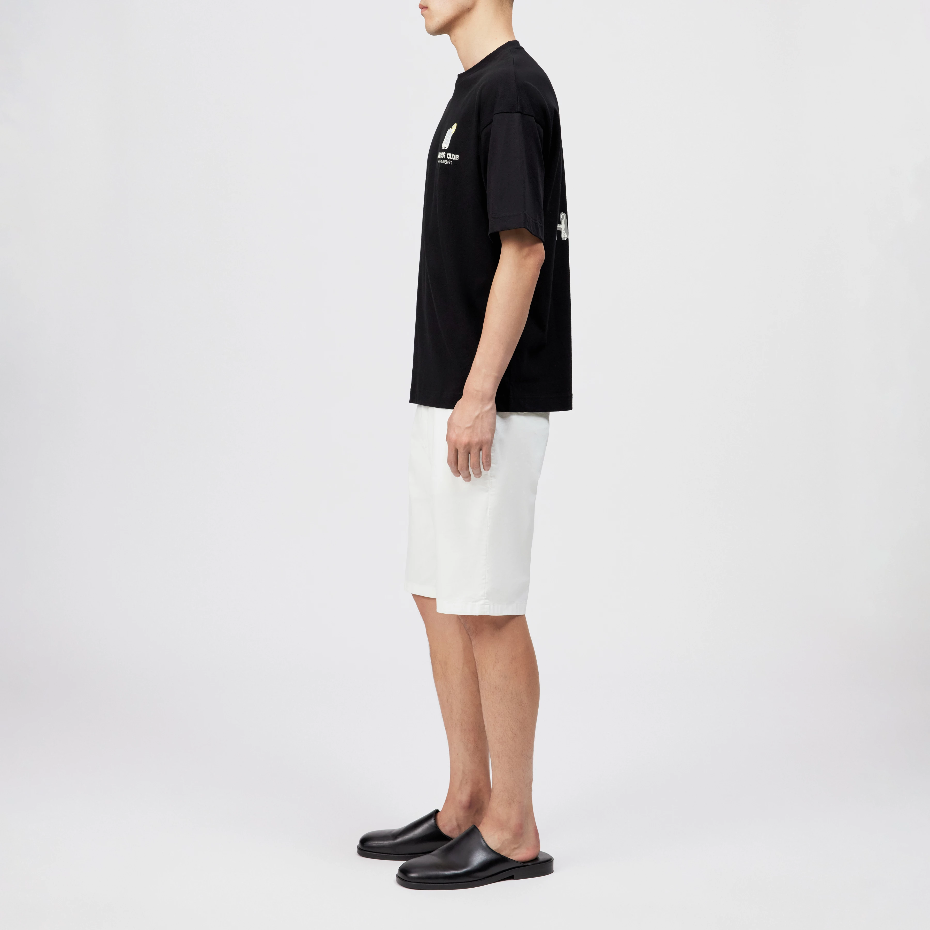 KAYRO_HC - Relaxed Fit T-Shirt in reiner Baumwolle mit Print - Herren - schwarz - Seitenansicht