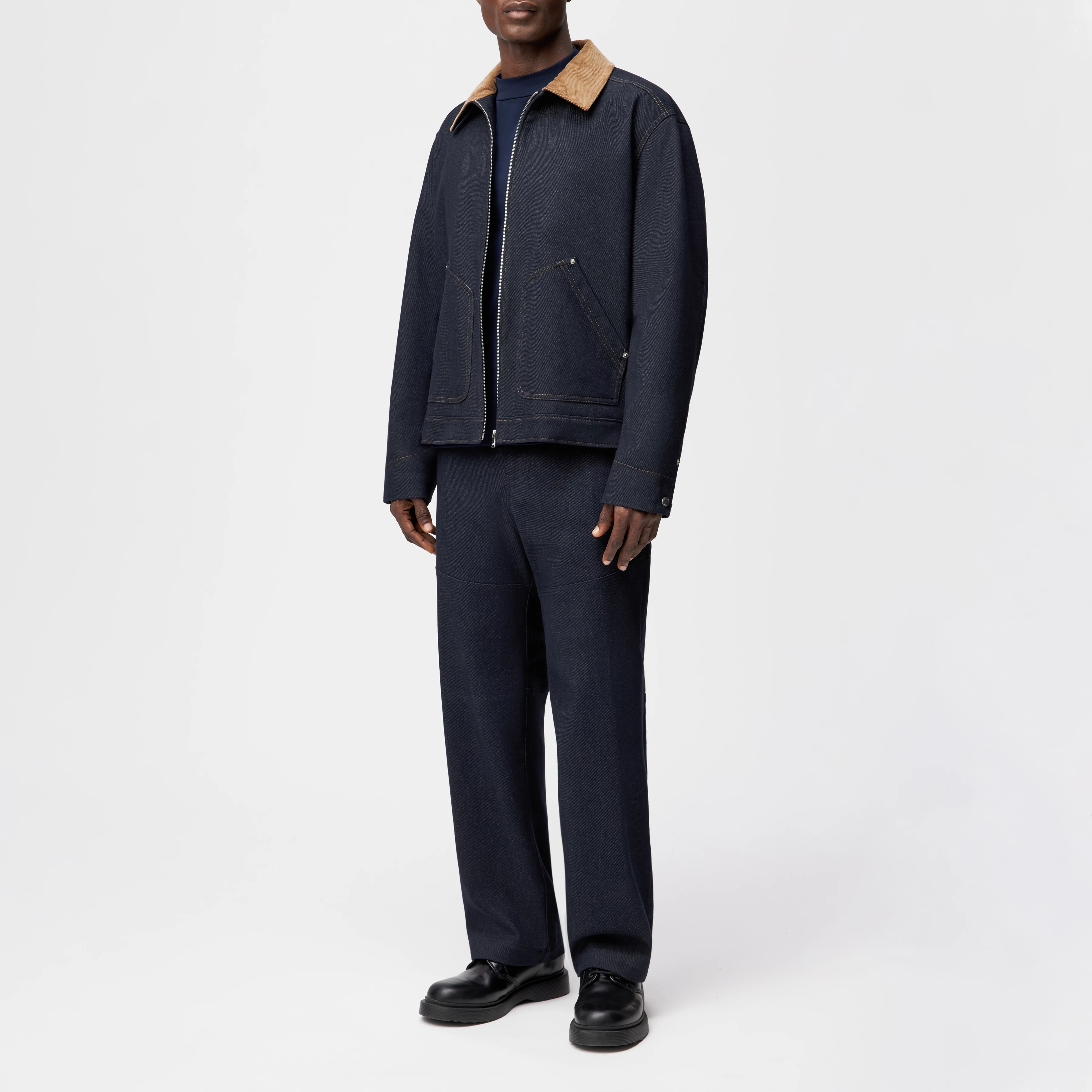 RIKALO_2 - Workwear Jacke in Baumwoll-Mix - Herren - blau - Ganzkörper-Frontansicht