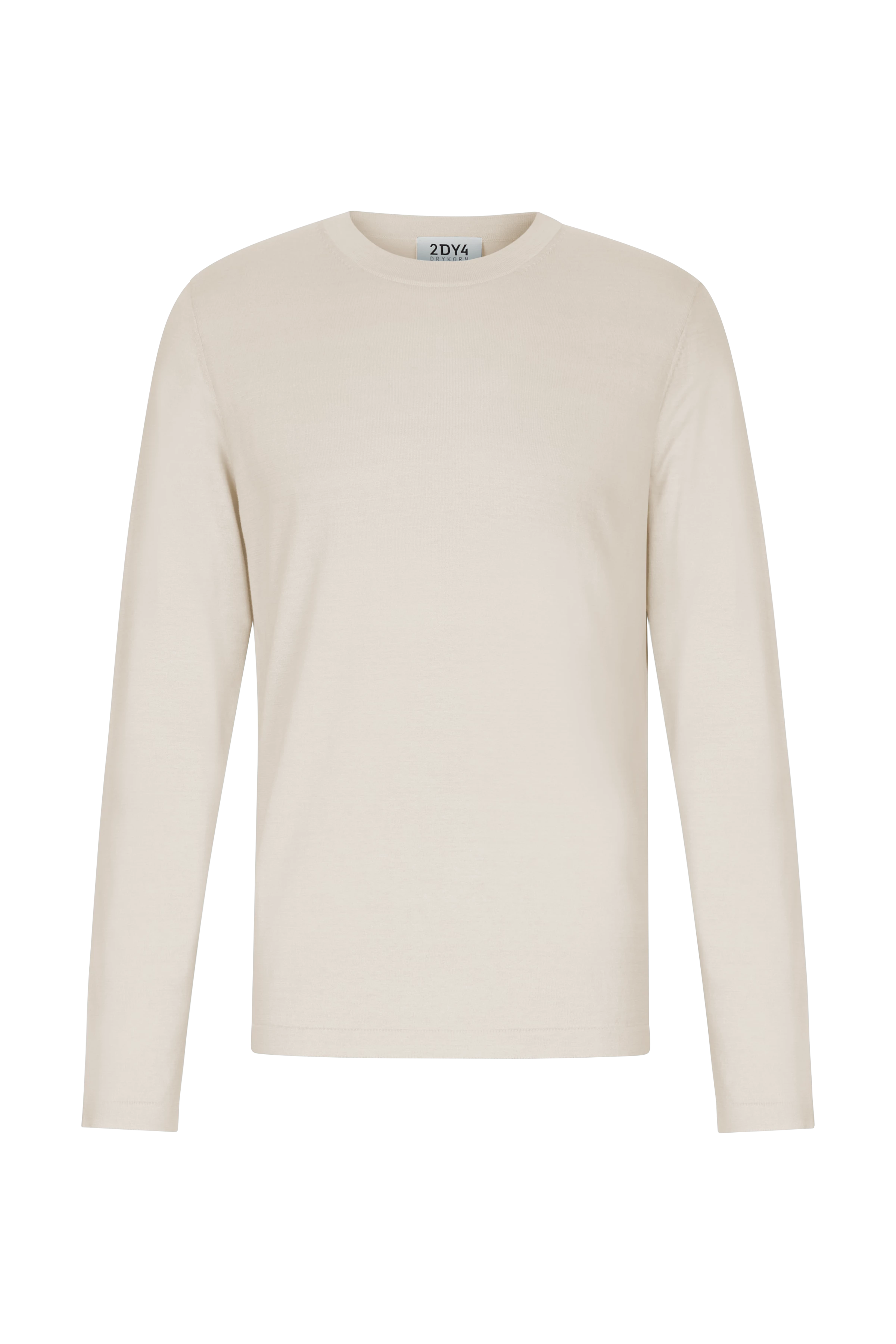 IRMINO - Longsleeve in silk-cotton mix - men - beige - Freisteller Frontansicht