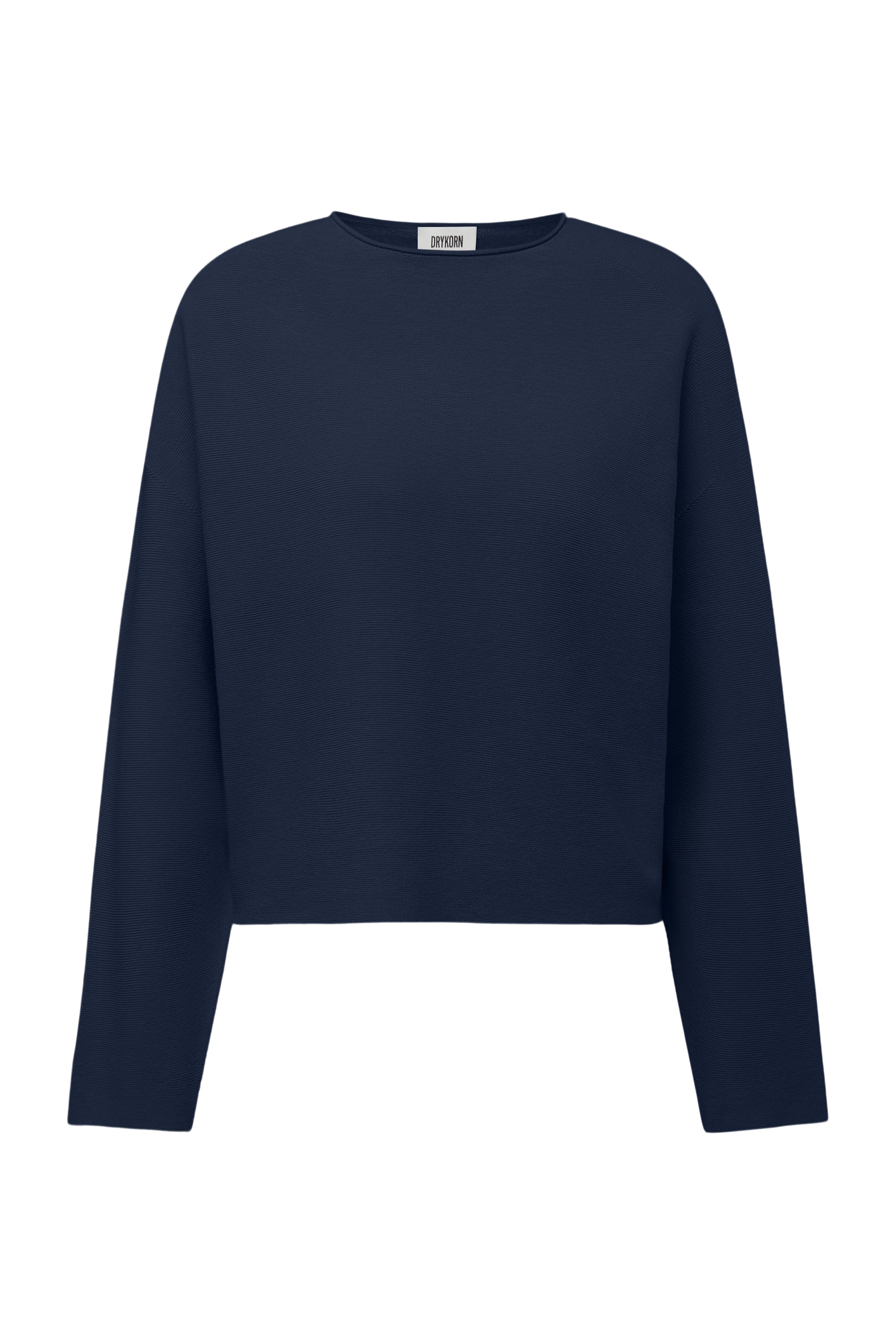 MEAMI - Cropped egg-shape pullover in pure cotton - women - blue - Freisteller Frontansicht