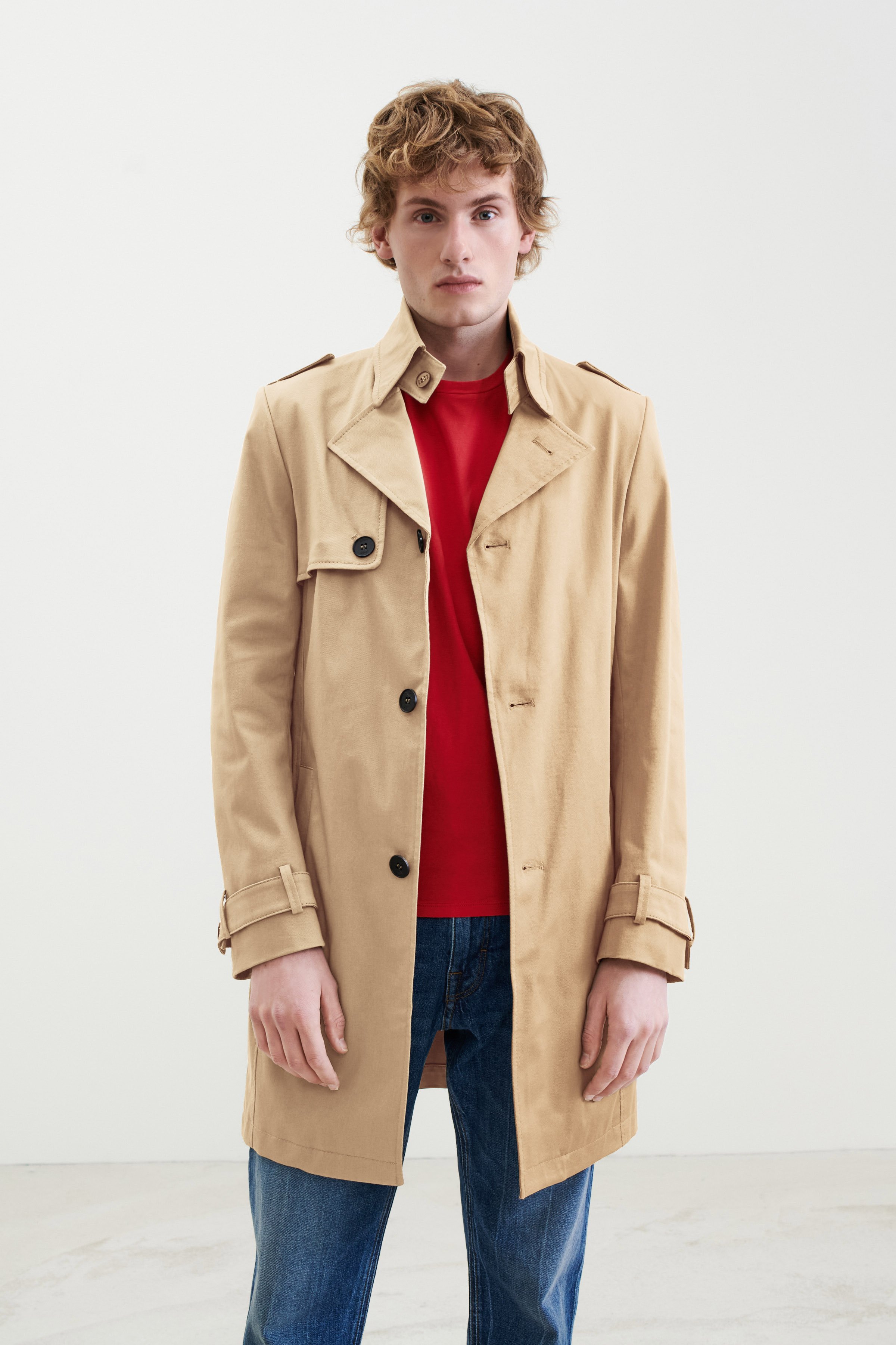 cotton twill trench coat