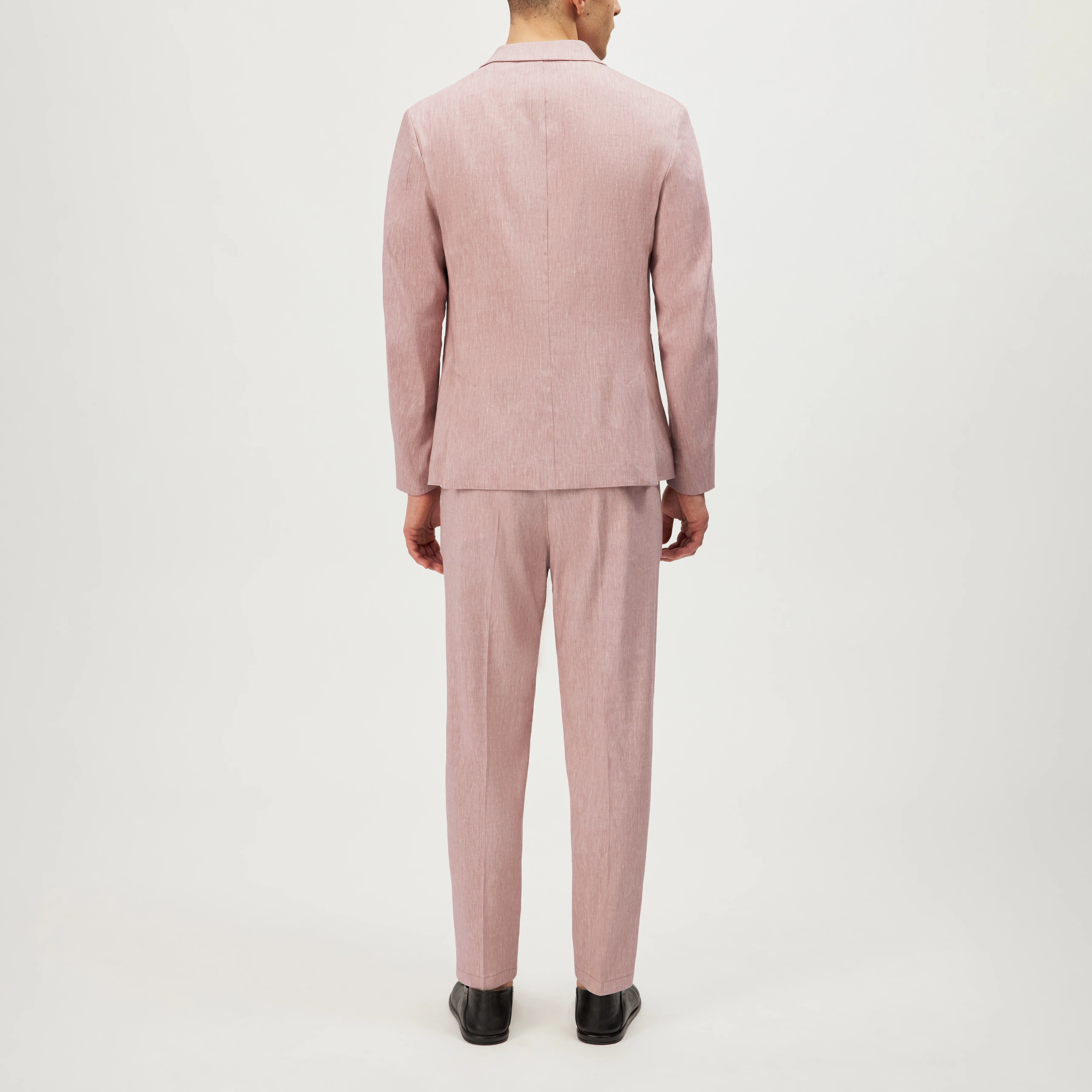 DOMARO - Zweireihiges Sakko in Leinen-Mix - Herren - orange - Rückansicht