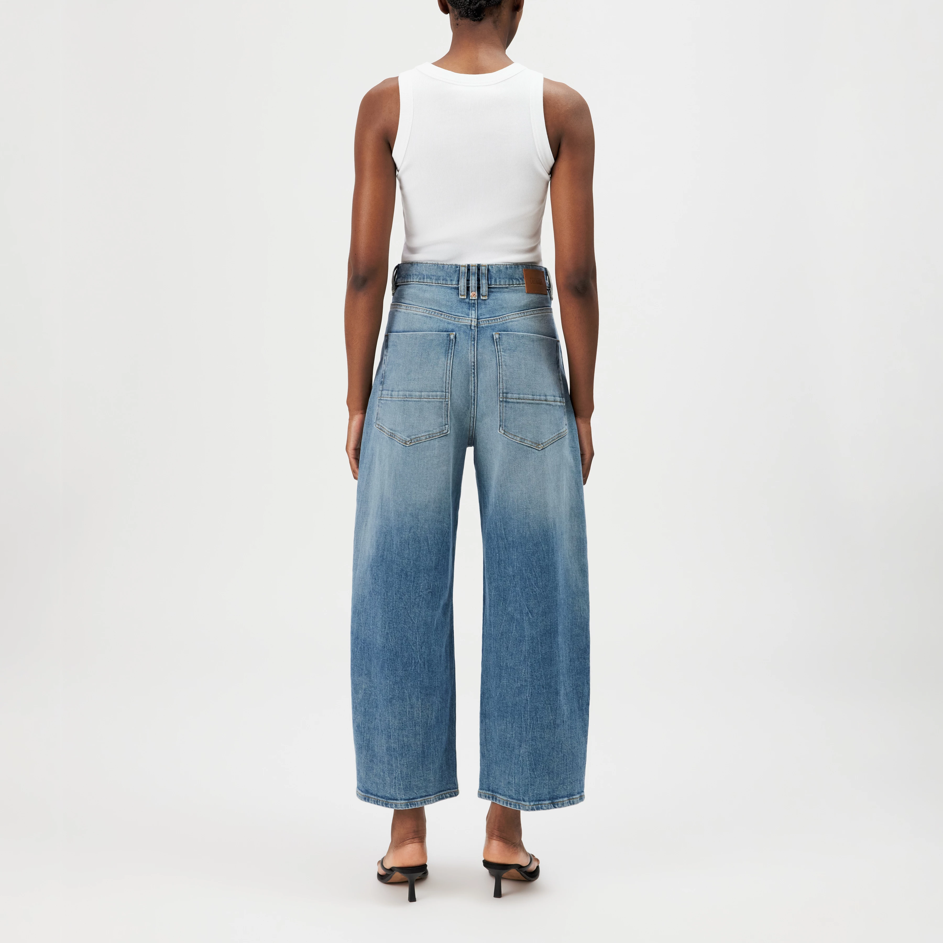 DERIVE - Mid-rise cropped jeans - women - blue - Rückansicht
