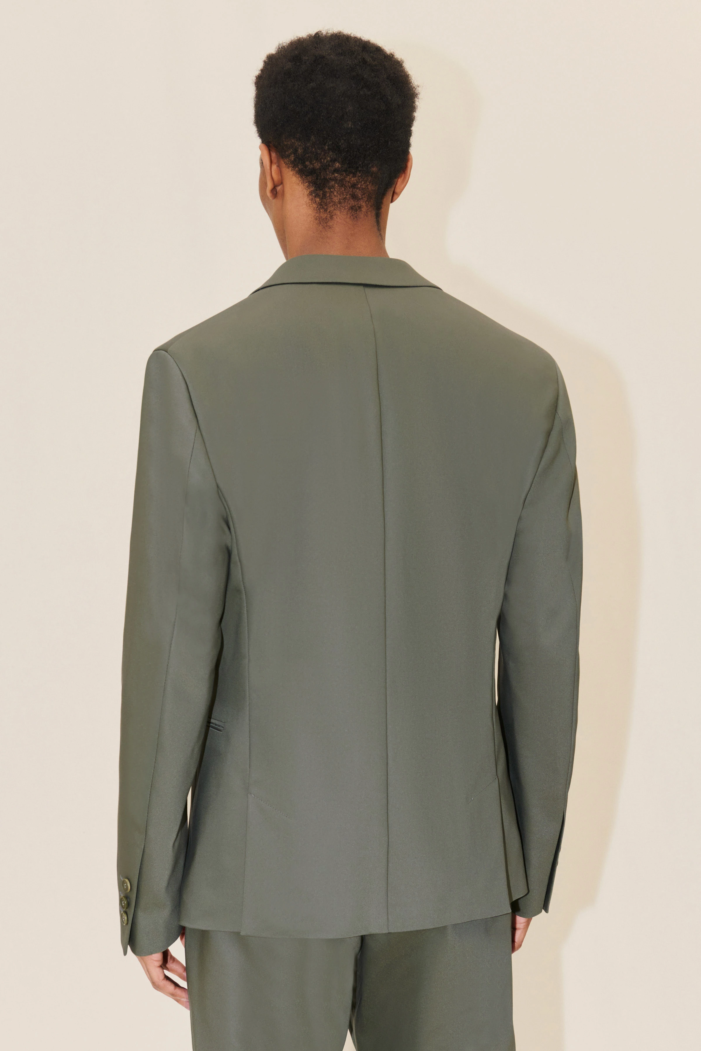 HORLEY - slim fit jacket with falling reverse in technostretch satin - men - green - Rückansicht