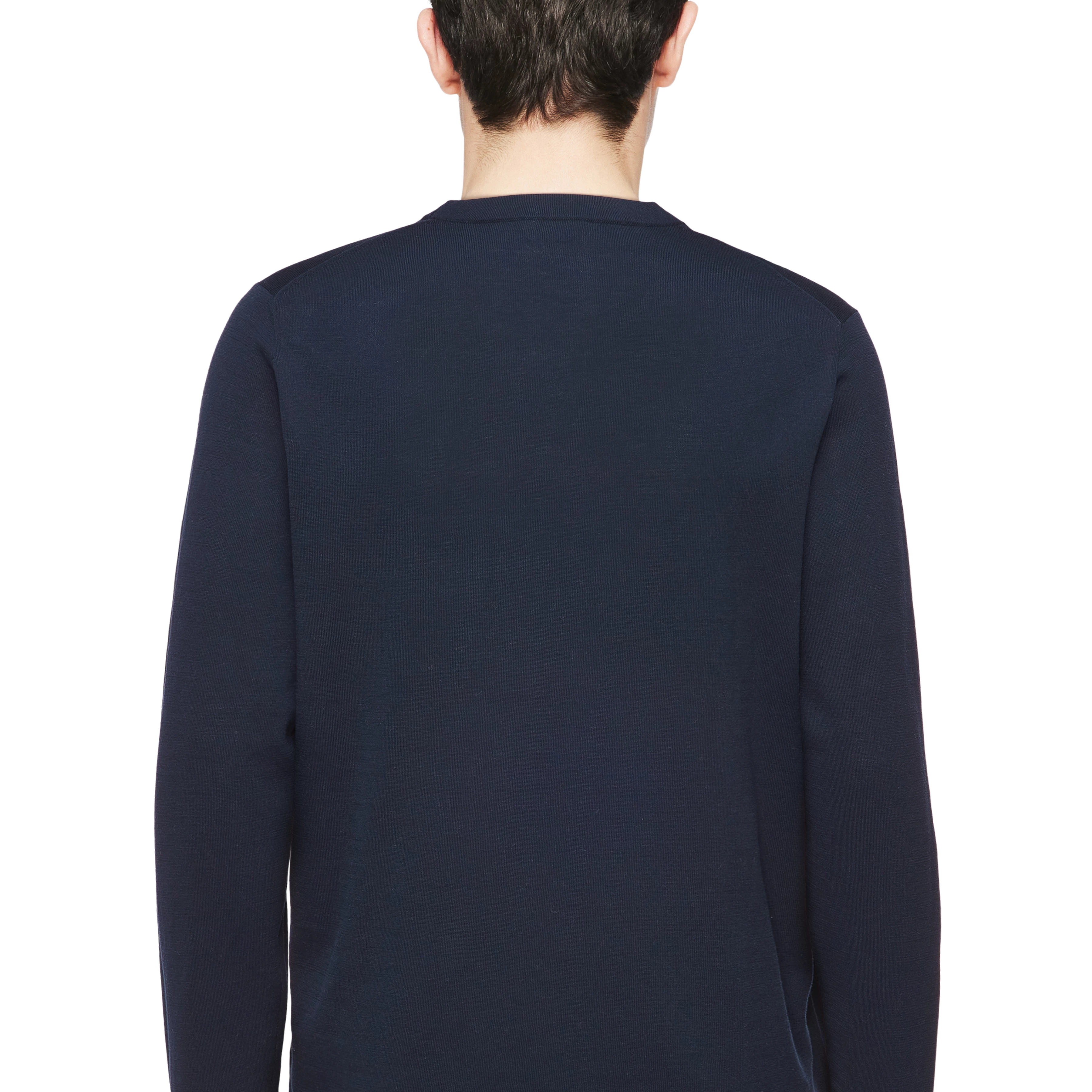 IRMINO - Long-sleeved shirt in mercerised cotton - men - blue - Detailansicht am Model