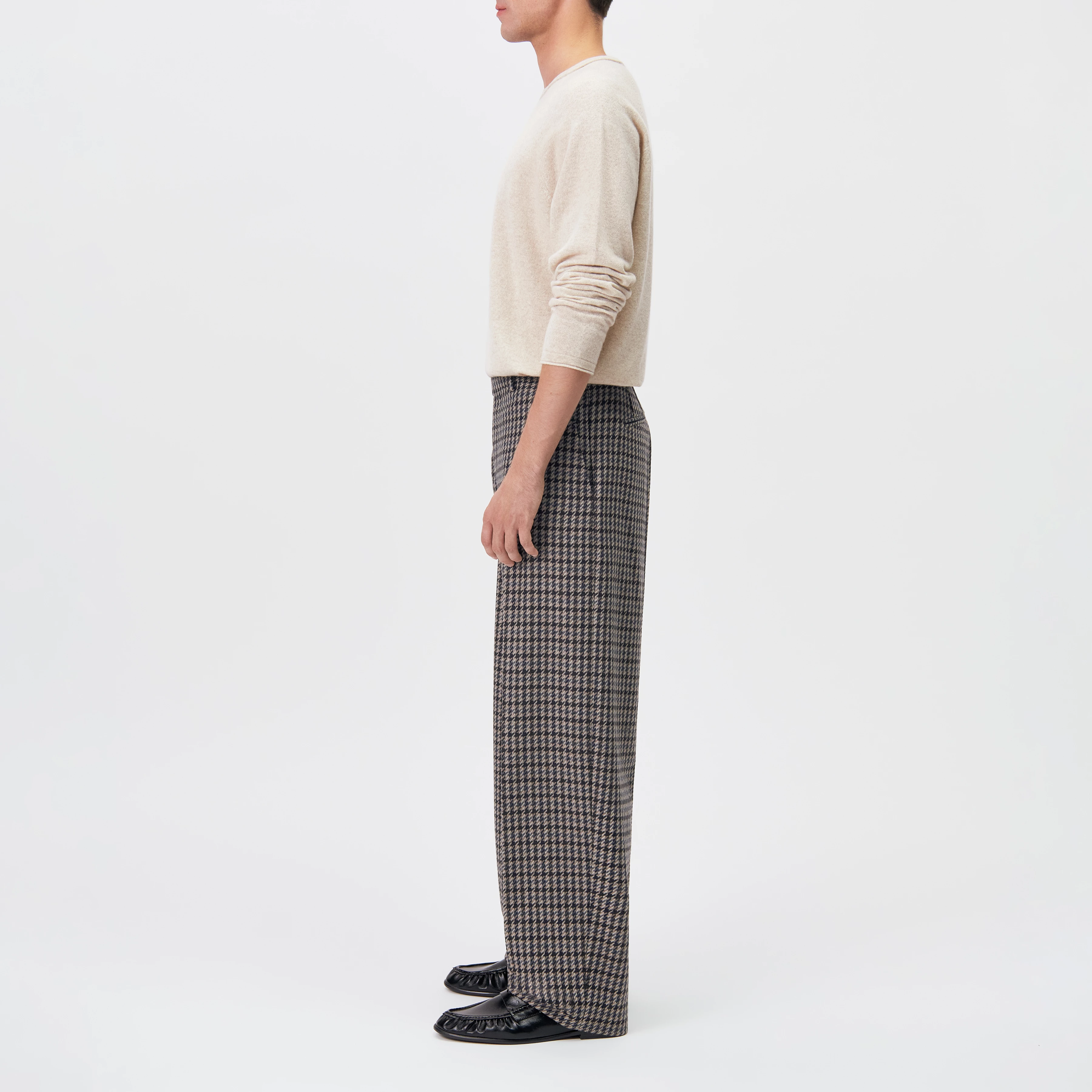 NODACO - Classic trousers in wool blend - men - brown - Seitenansicht