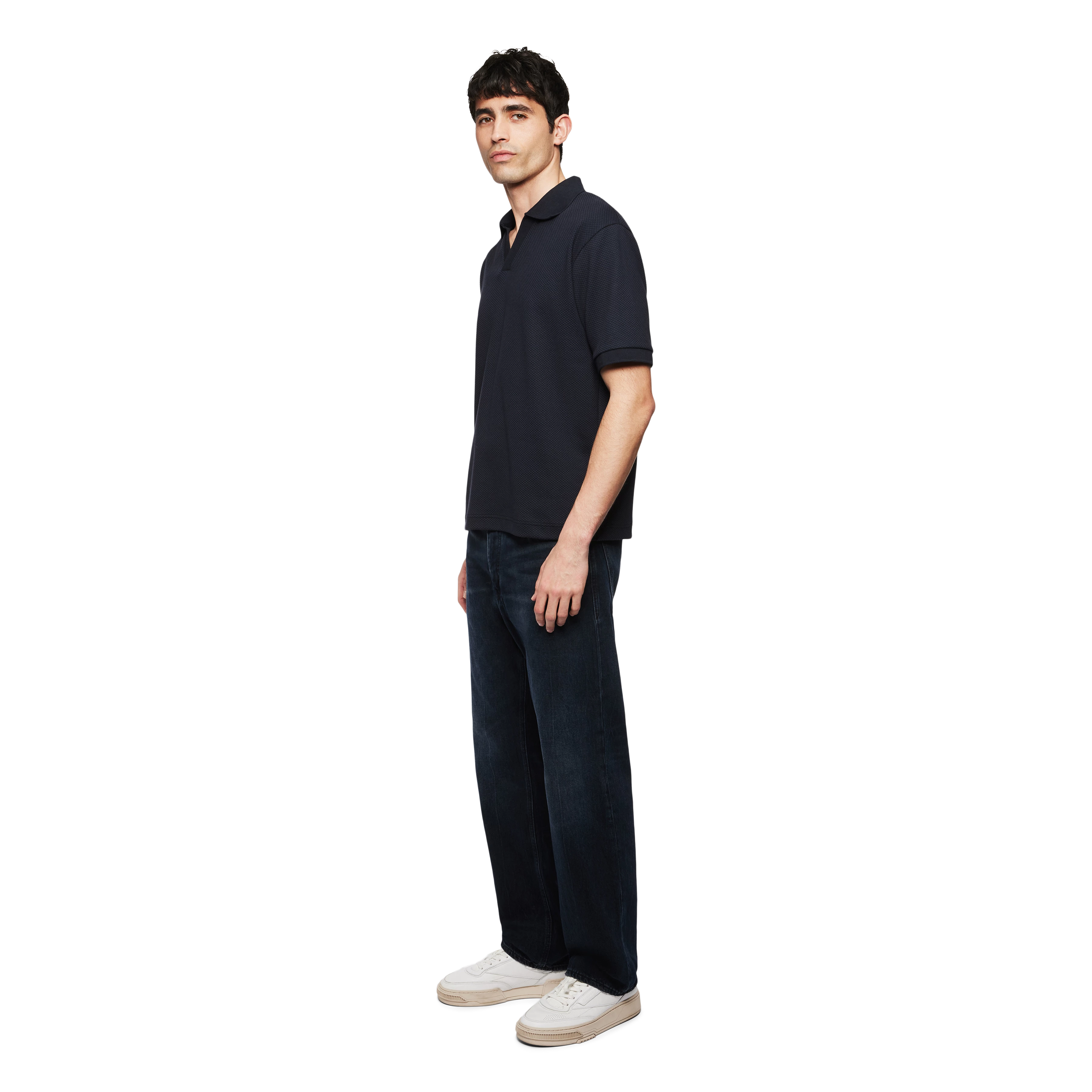 ACAYO - Casual polo in katoenmix - heren - blauw - Seitenansicht