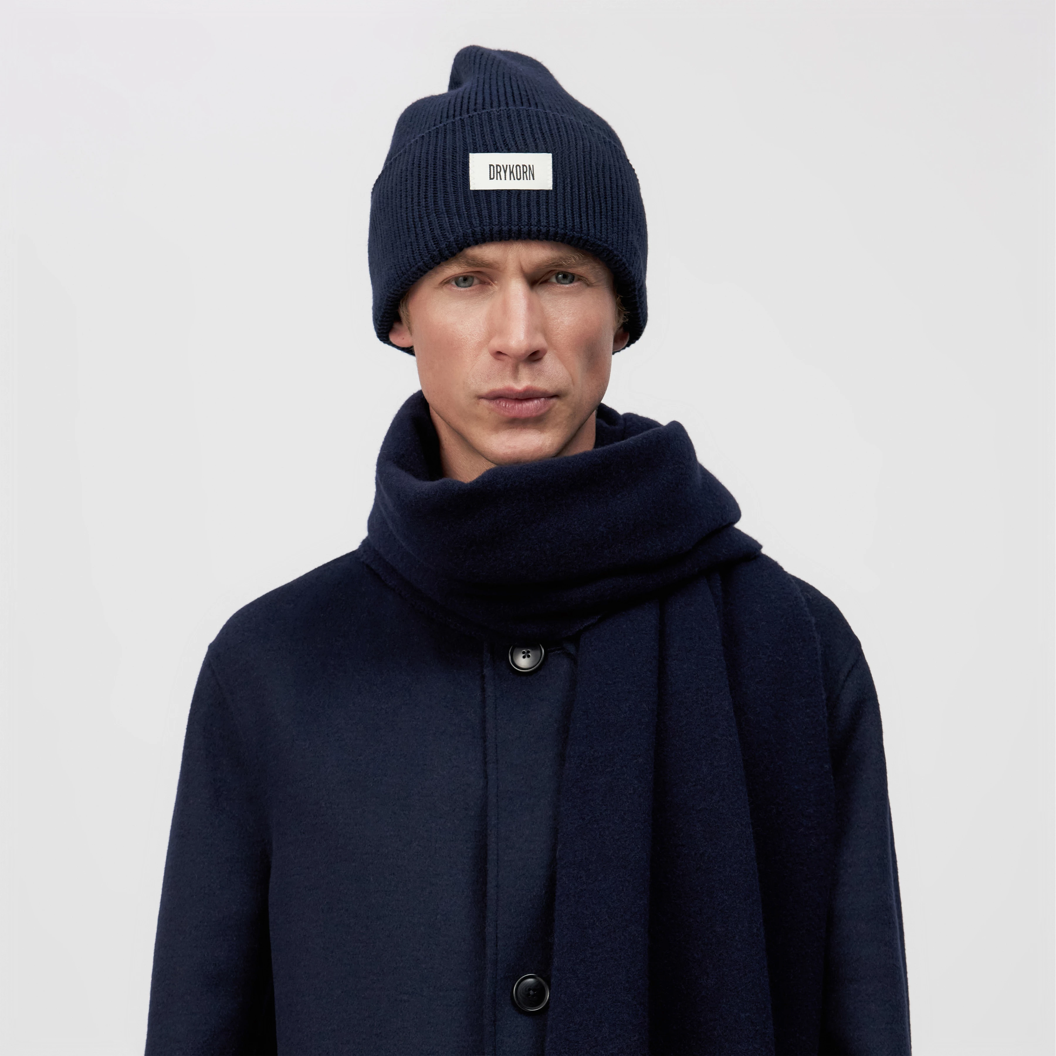 LOAH_3 - Beanie in Baumwoll-Mix - Unisex - blau - Rückansicht