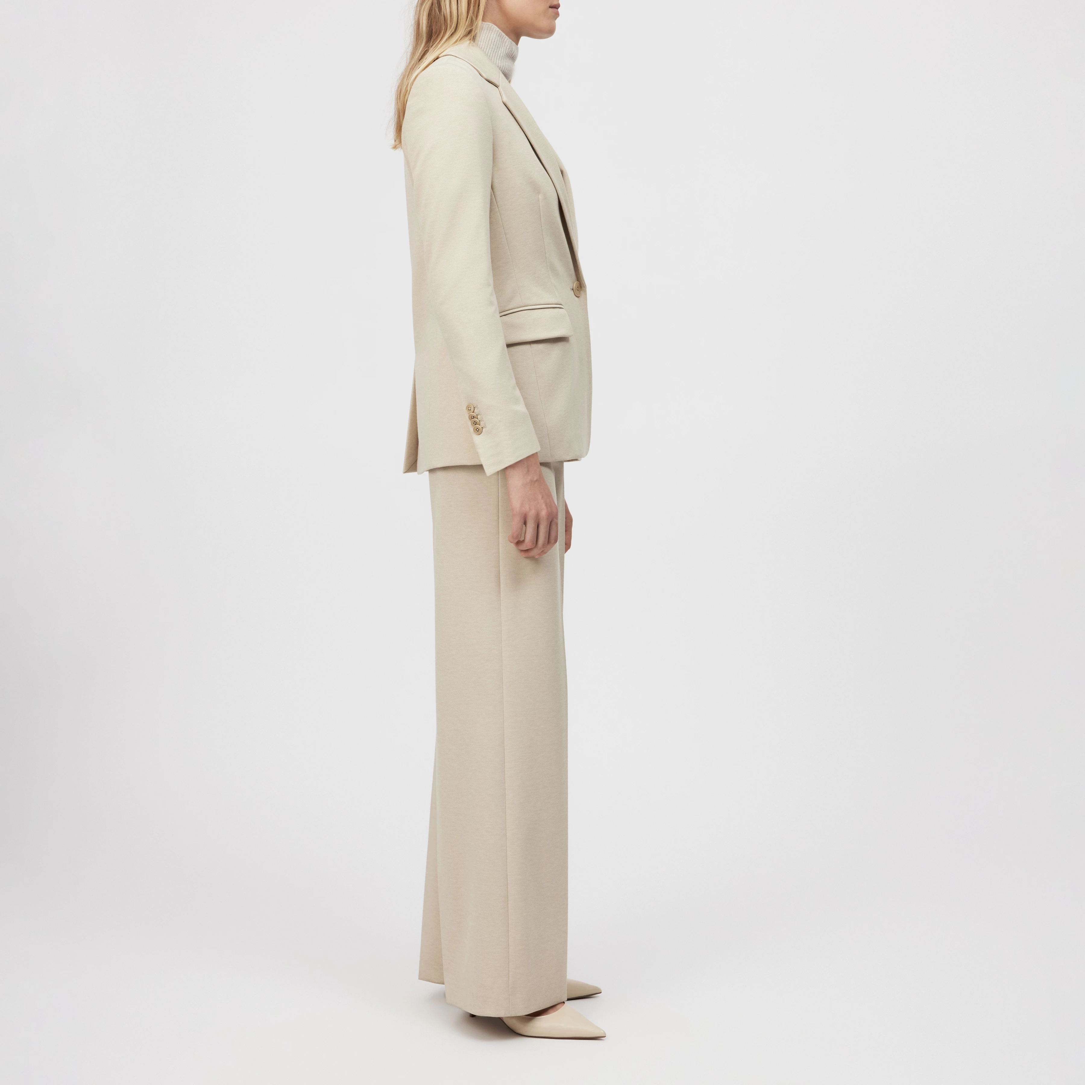 BEFORE - Marlenehose in Jersey mit Dessin - Damen - braun - Seitenansicht