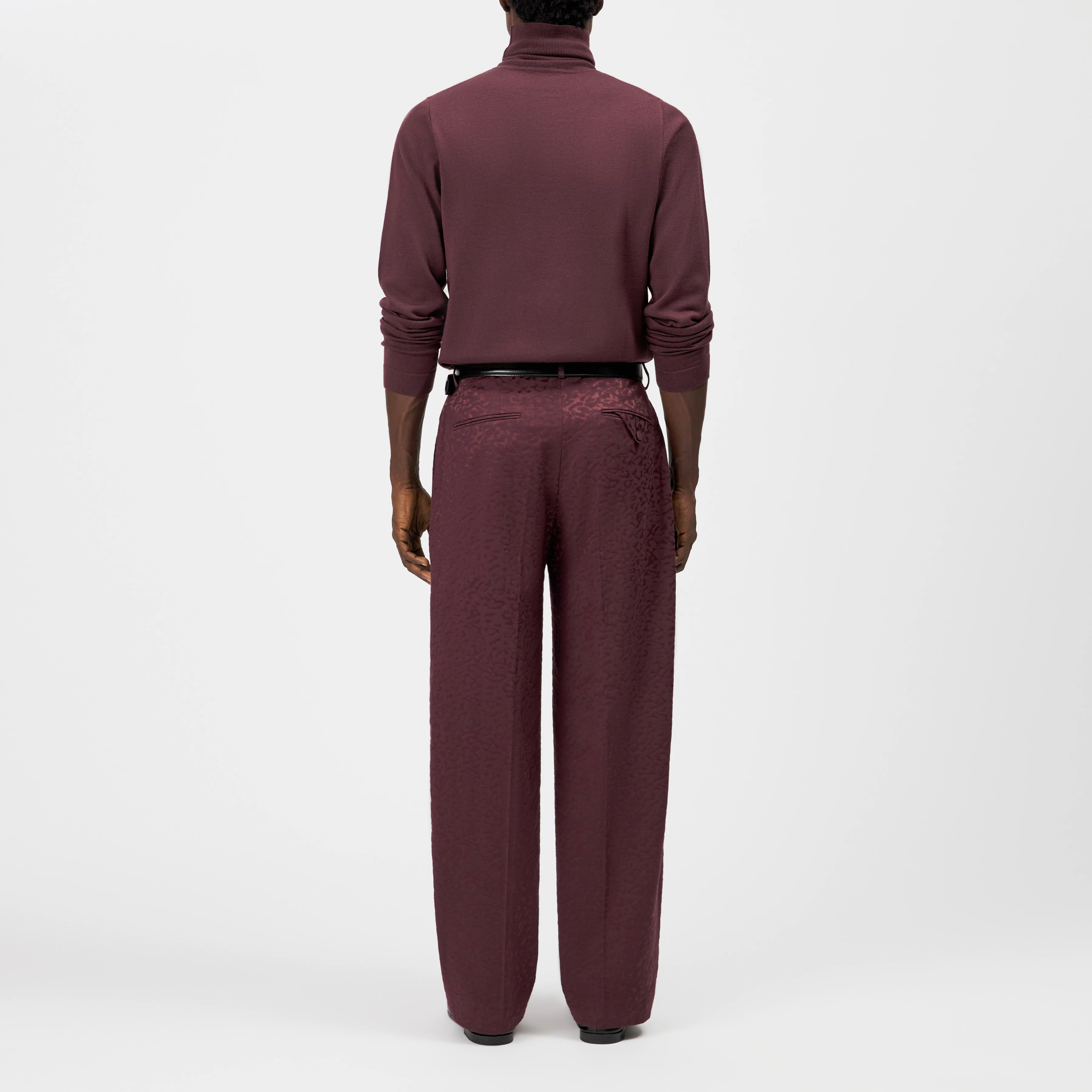 JOEY - Turtleneck jumper in 100% merino wool - men - red - Rückansicht