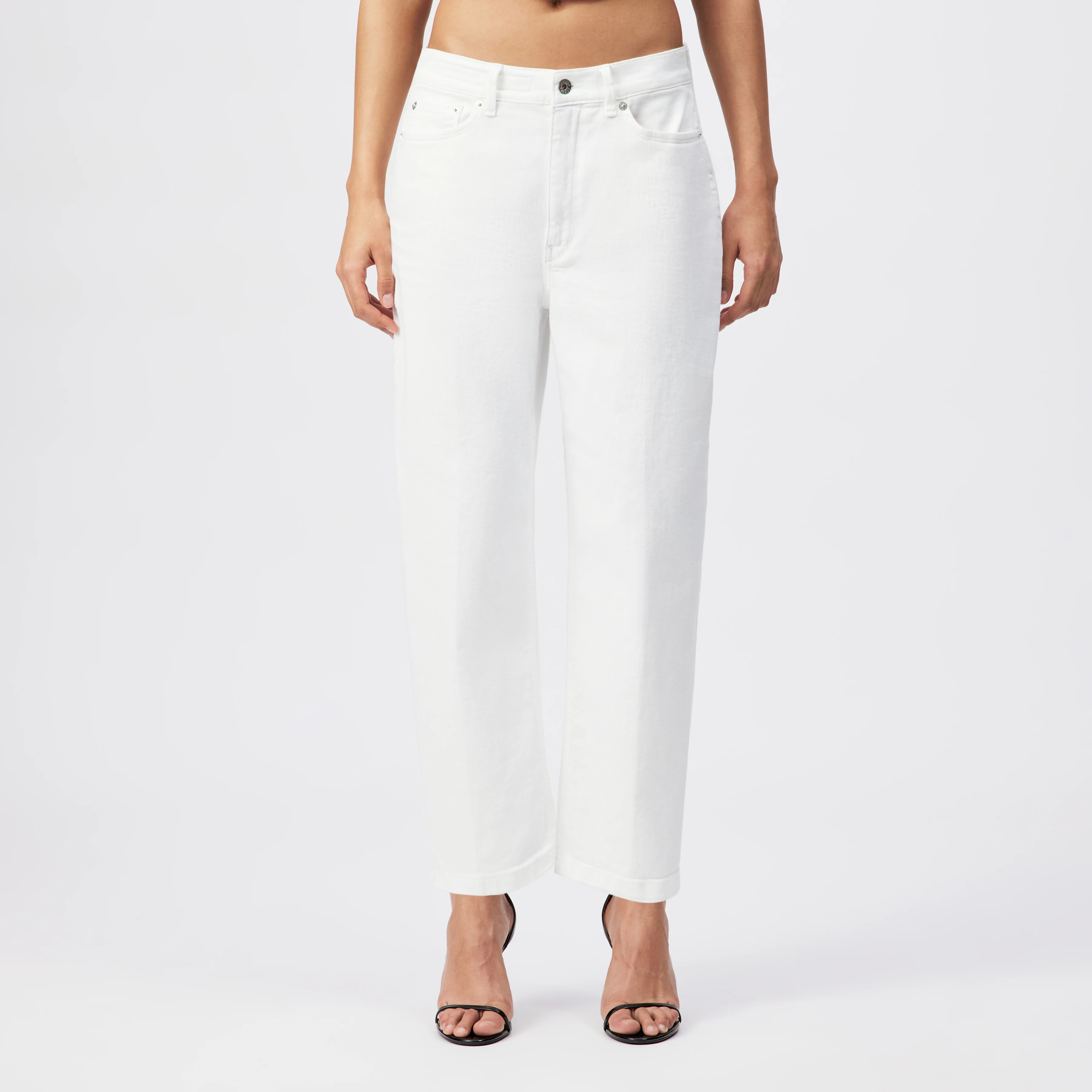FLOWN - Low-waist denim jeans - women - white - Frontansicht