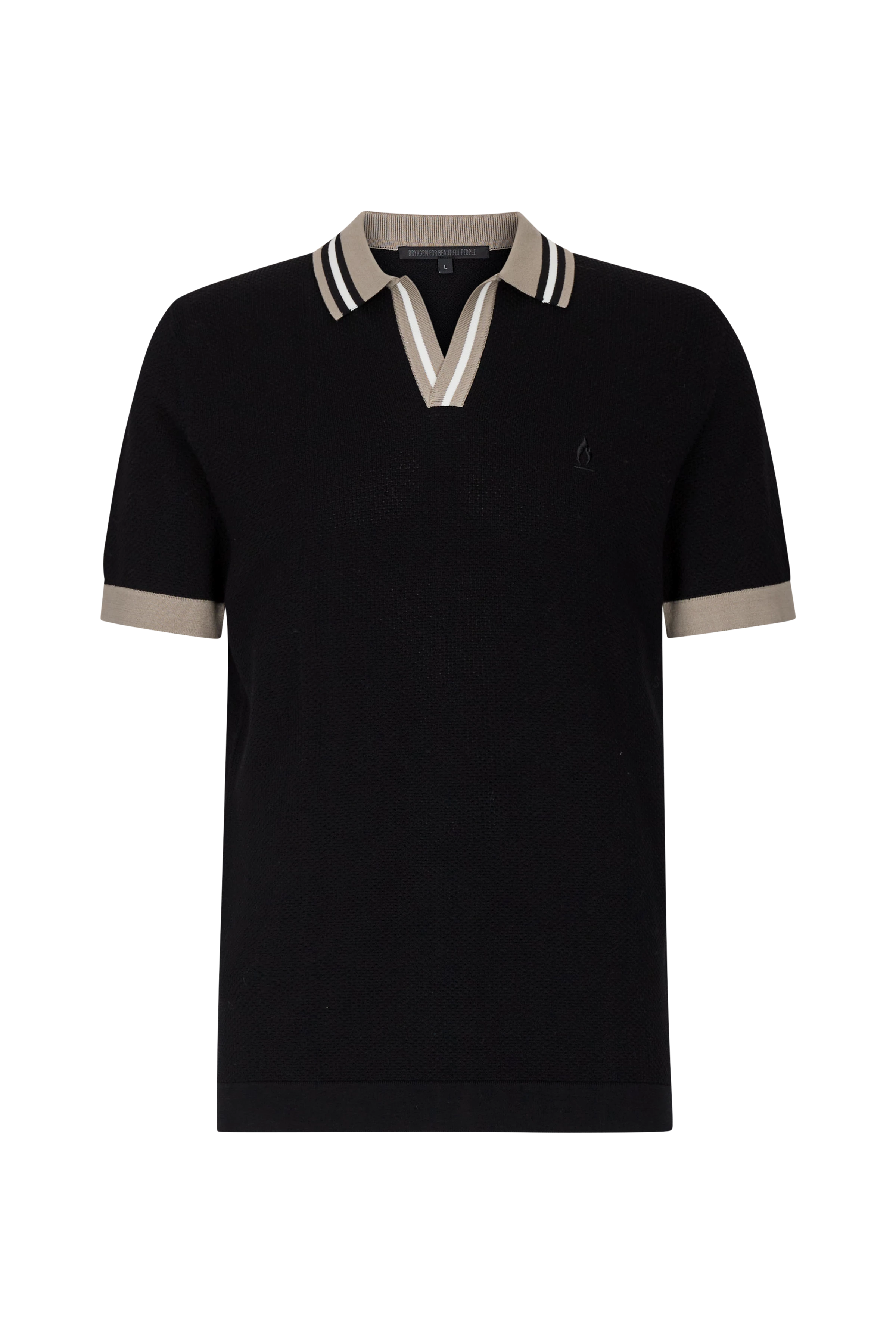 BRAIAN - Strick-Polo in reiner Baumwolle - Herren - schwarz - Freisteller Frontansicht