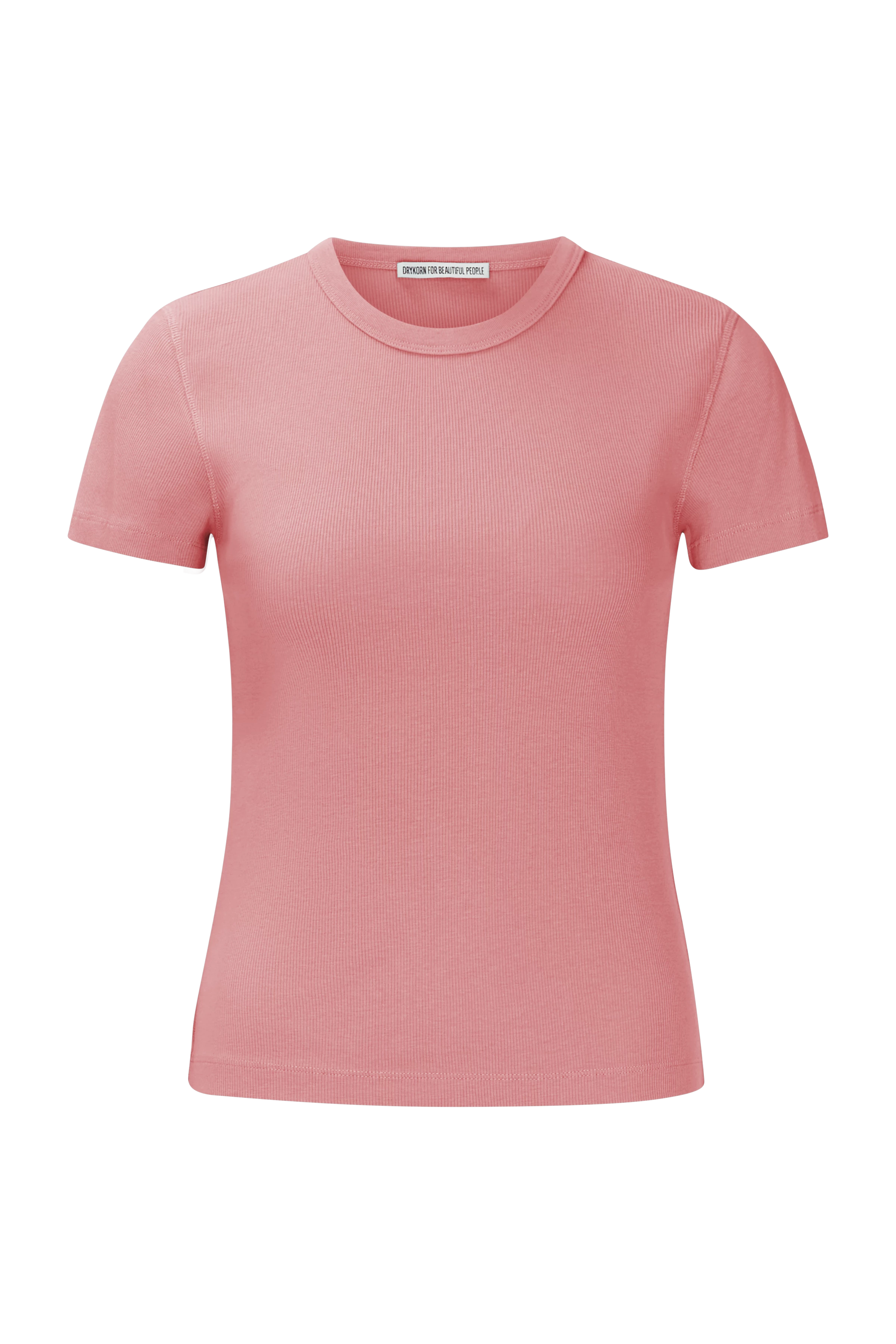 KOALE - t-shirt with round neck and baby sleeve in pure cotton - women - pink - Freisteller Frontansicht