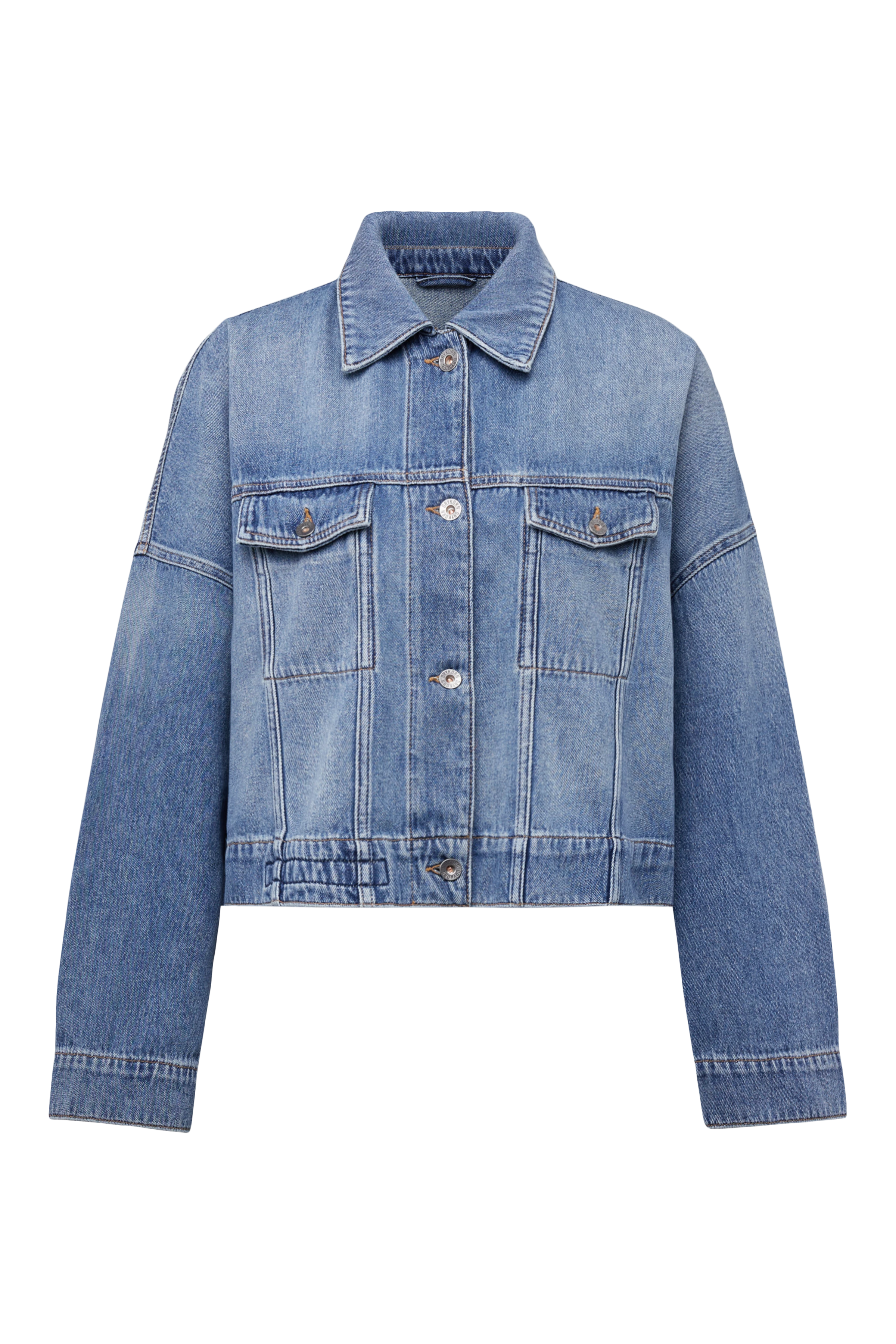 HOLBROOKS - Oversized cowboyjakke i ren bomuld - women - blå - Freisteller Frontansicht