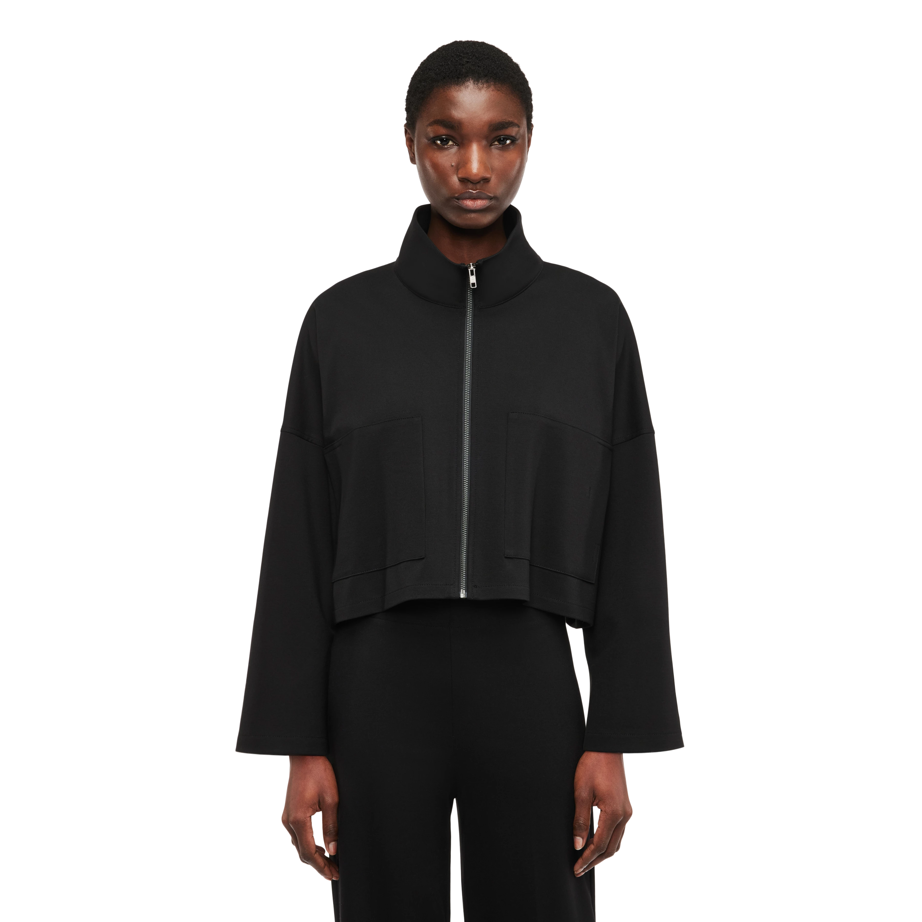 ELSTOW - Oversized jacket in jersey - women - Natural Aluminium - Frontansicht