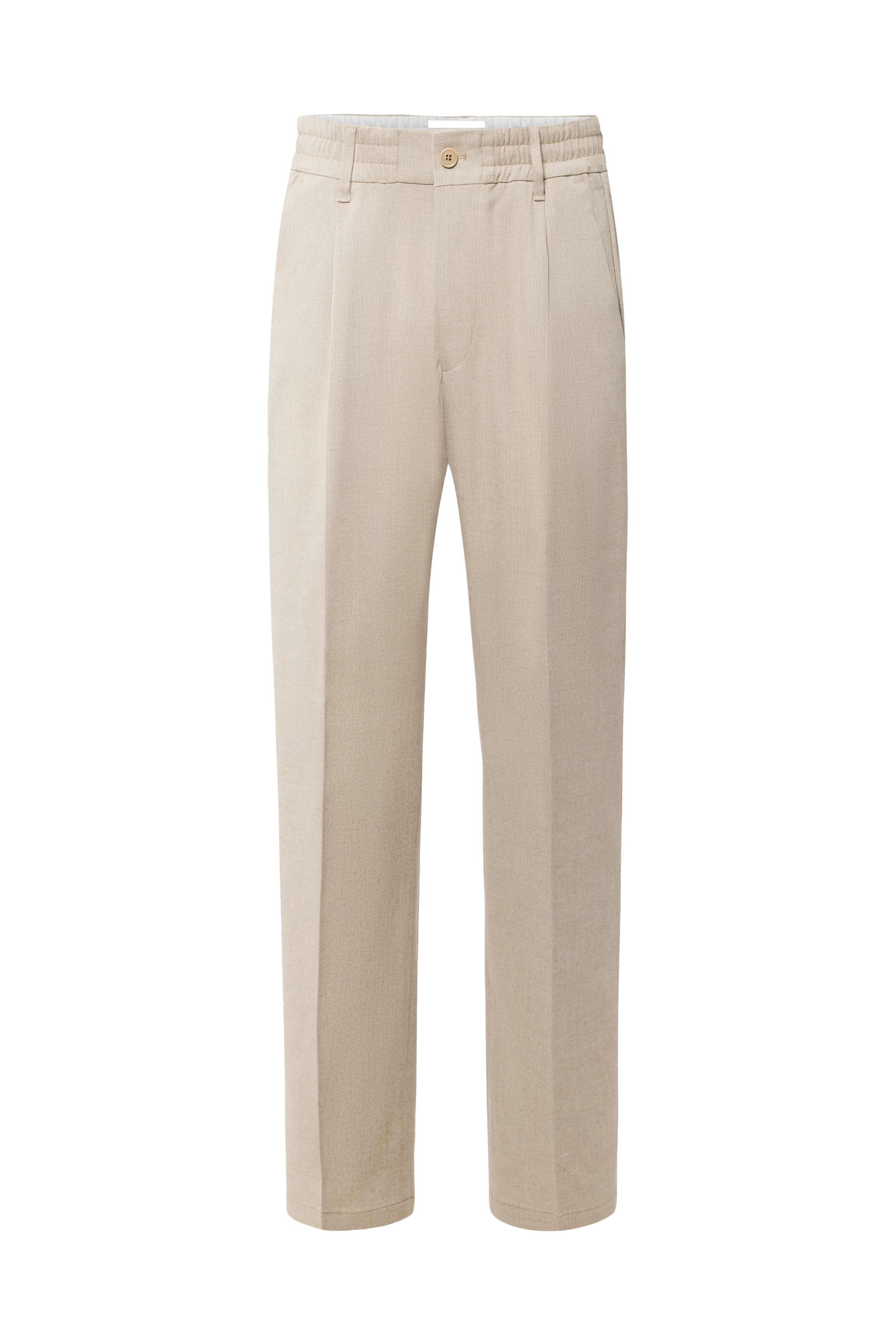 CHASY_RGLR - Casual trousers with pleats in viscose blend - men - brown - Freisteller Frontansicht