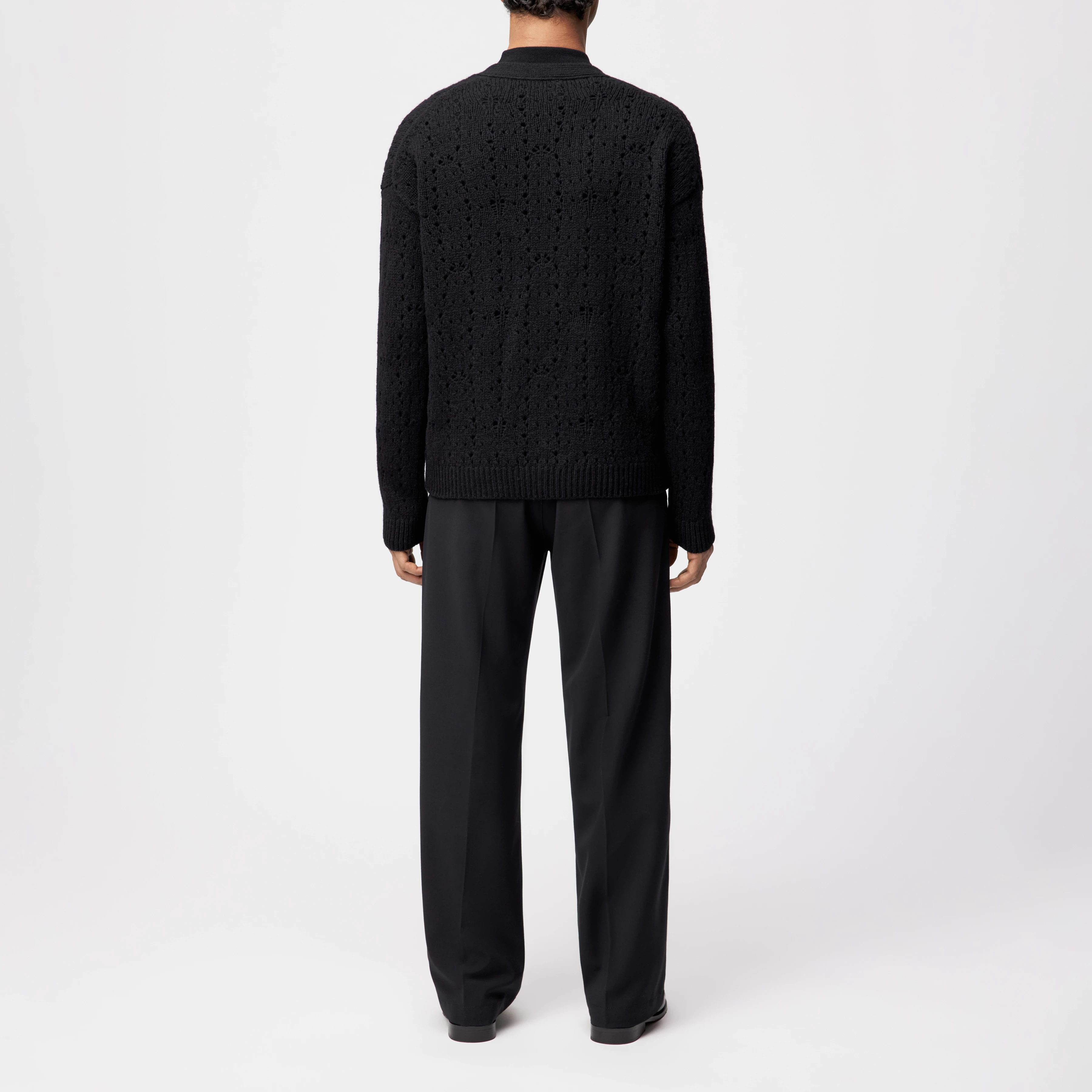 ELDARO - Cardigan in wool - men - Natural Aluminium - Rückansicht