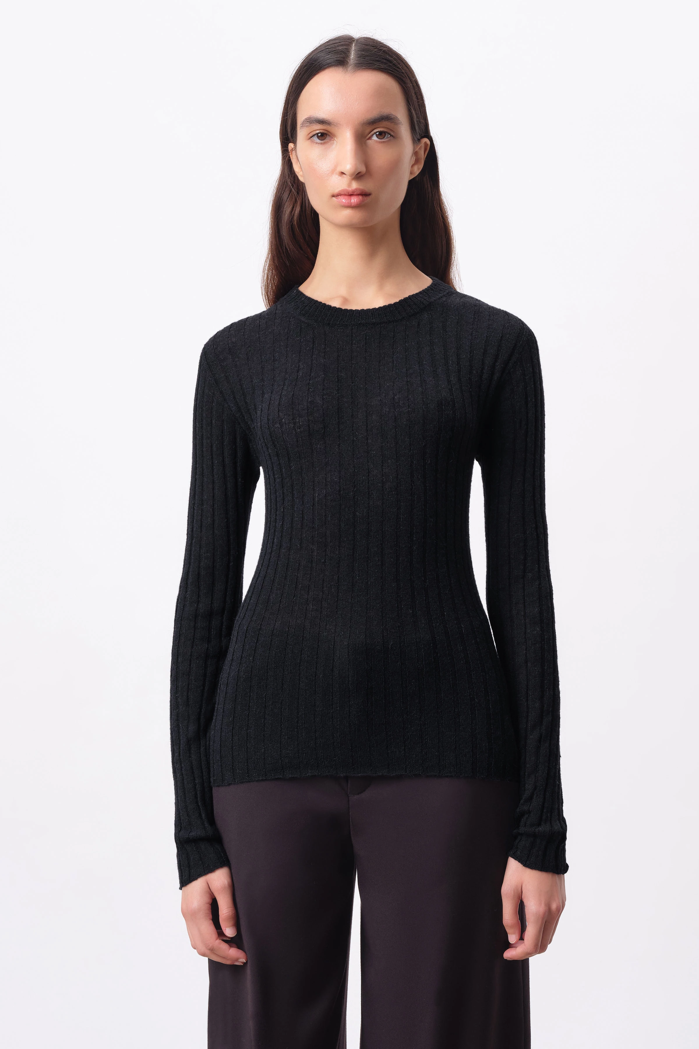 longsleeve with round neck in fine alpaca mix