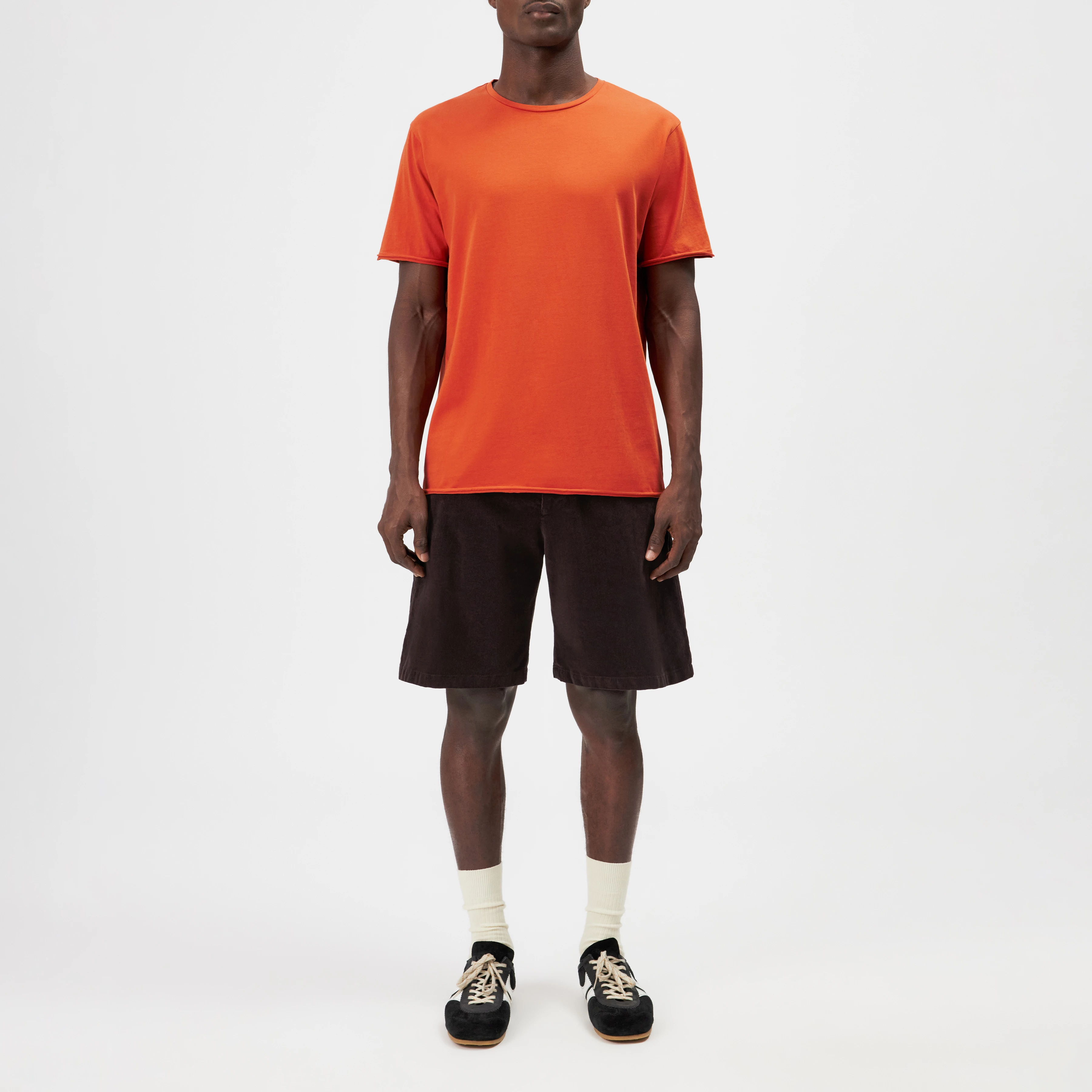 KENDRICK_2 - T-shirt in pure cotton - men - orange - Ganzkörper-Frontansicht