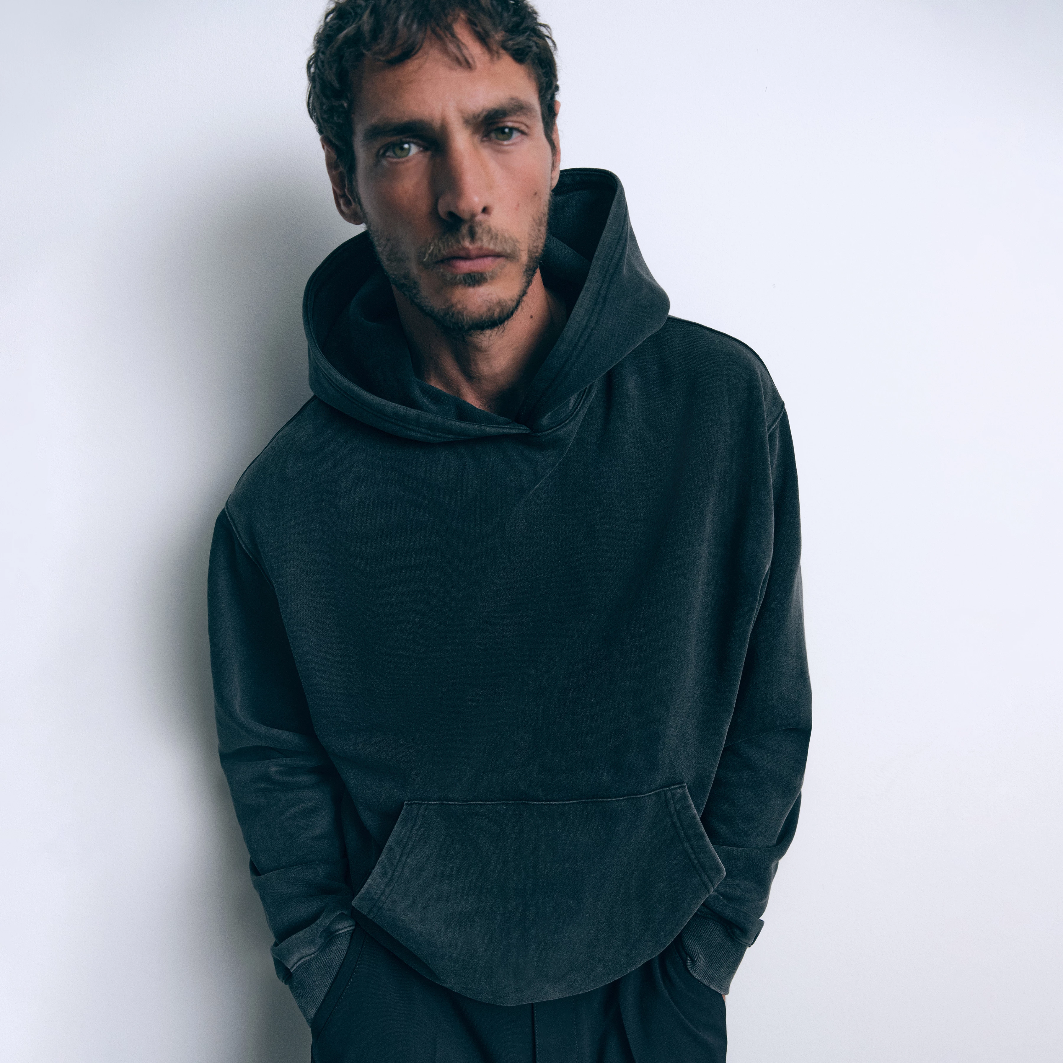 KAMILIO - Hoodie in gewaschenem Baumwoll-Mix - Herren - grau