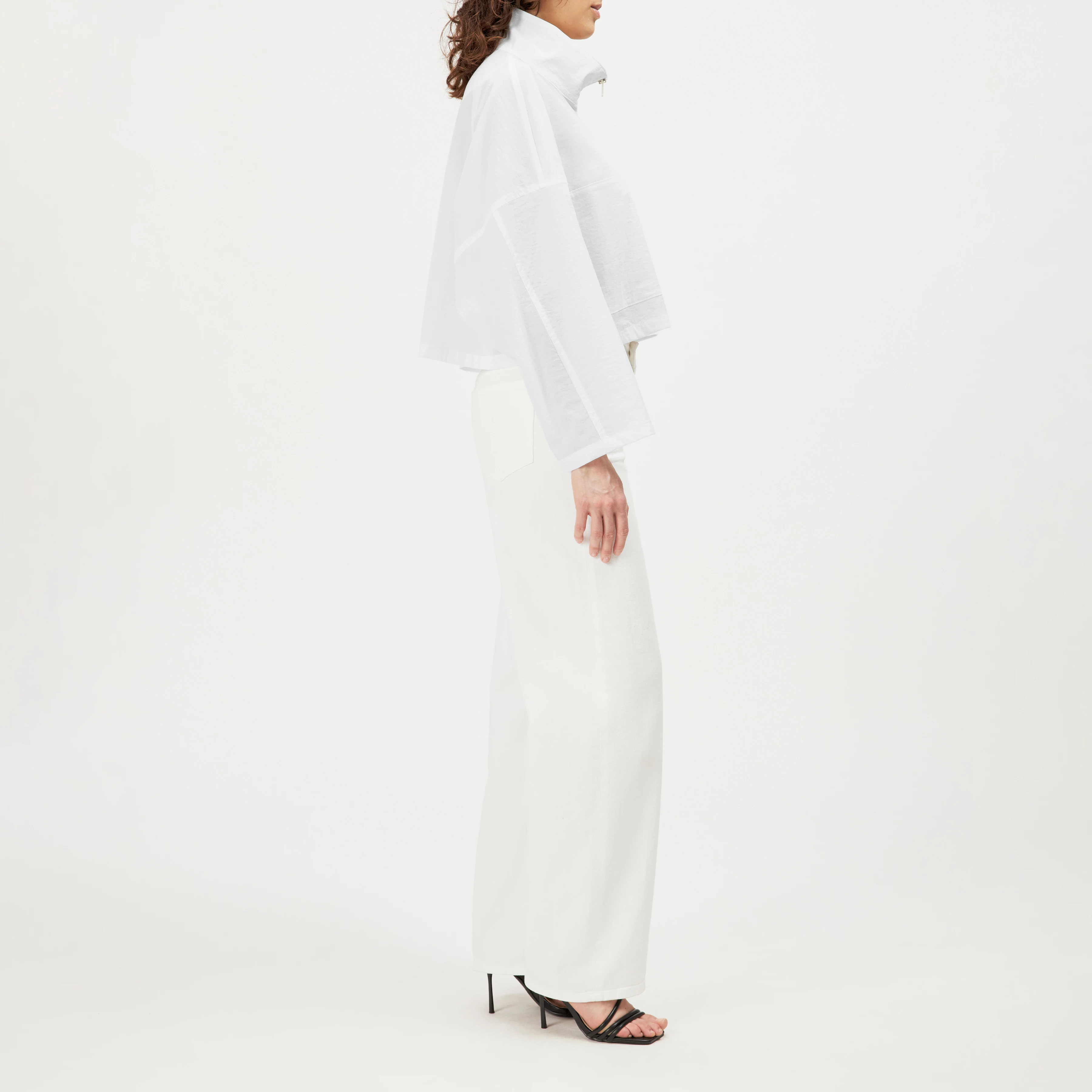 ELSTOW_1 - Oversized jacket made of techno fabric - women - off white - Seitenansicht