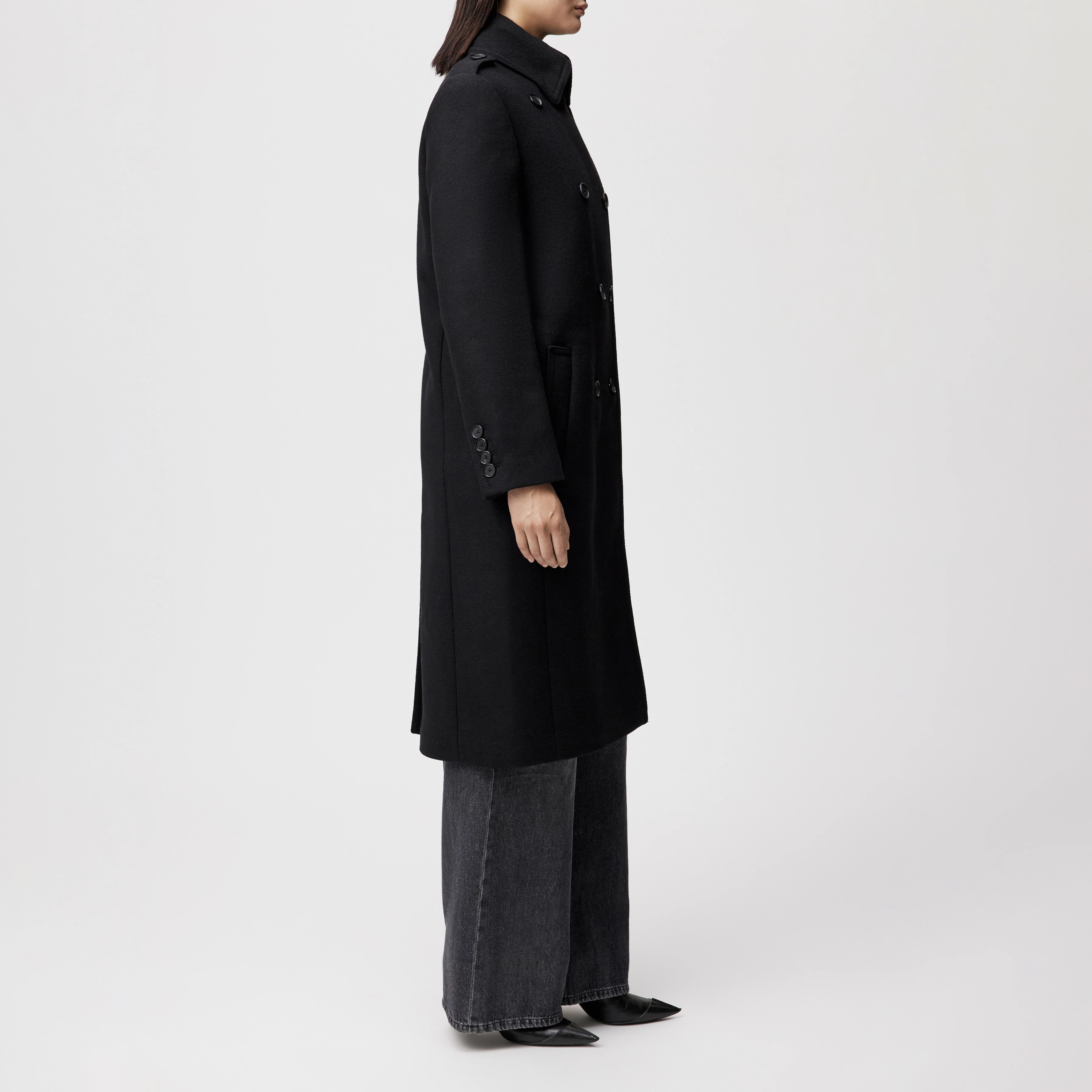 PIETHILL - Uniformmantel in winterlichem Woll-Mix - Damen - schwarz - Seitenansicht