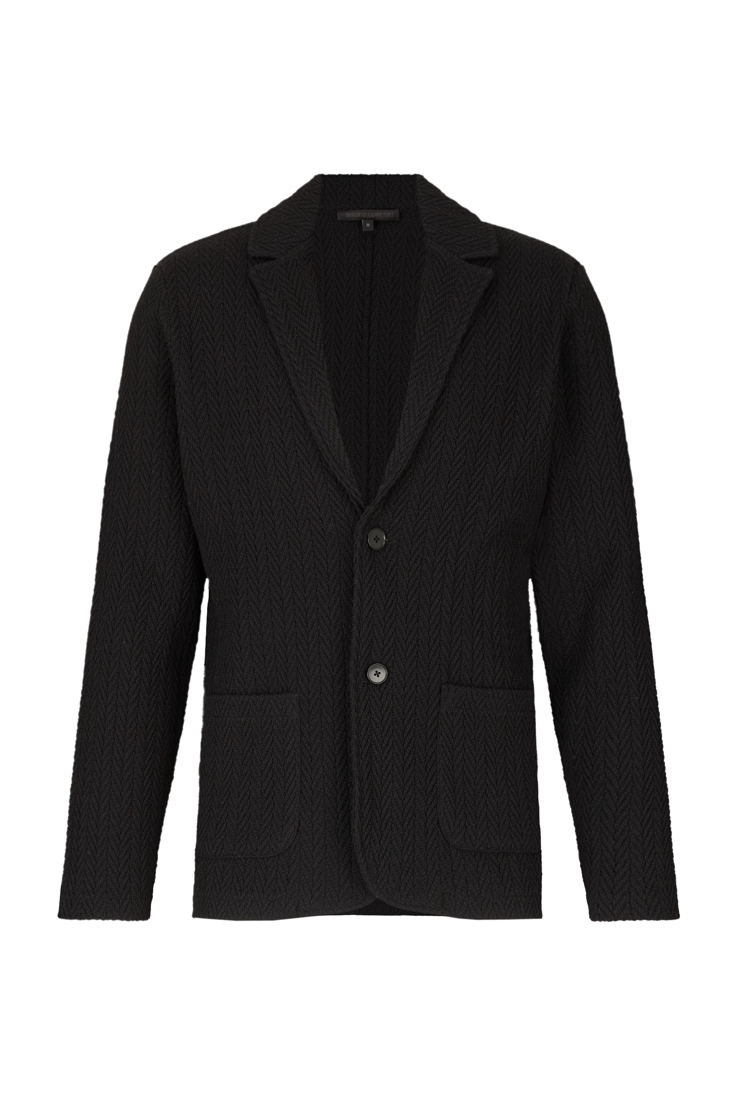 GRIGON - Strick Sakko Lammwoll-Mix - Herren - schwarz - Freisteller Frontansicht