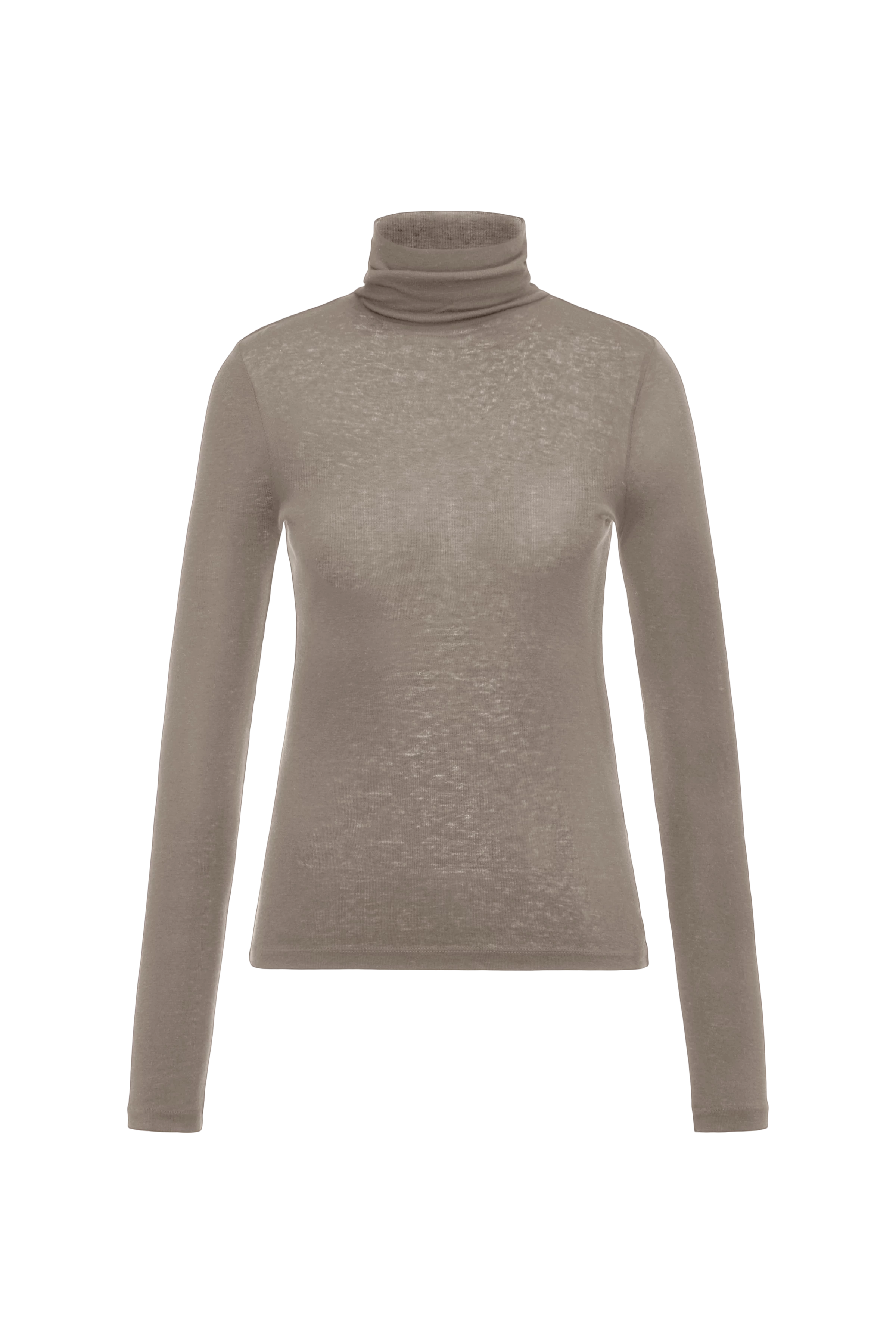 ZERAFNE - Slim-fit long-sleeved top in lyocell-wool blend - women - grey - Freisteller Frontansicht